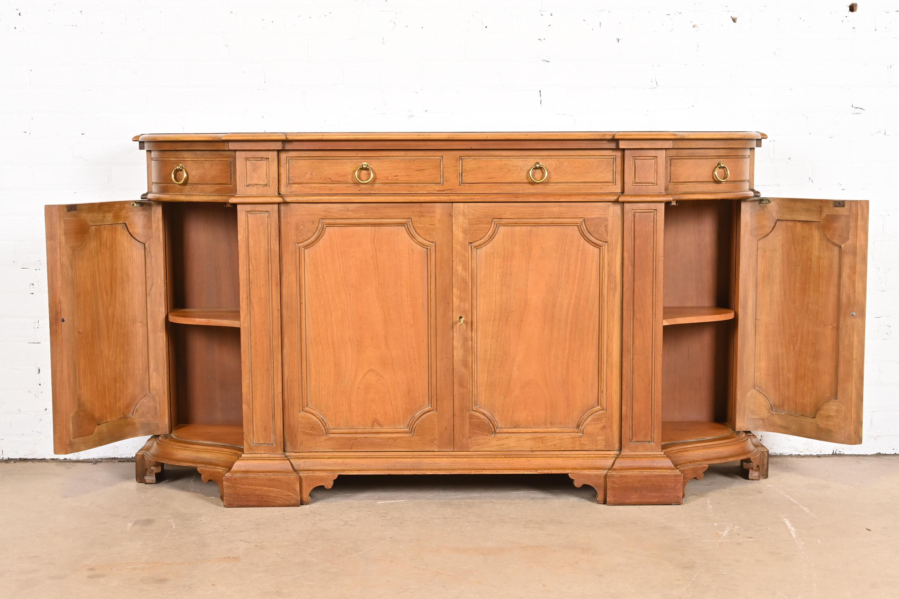 Baker Furniture French Regency Cherry Wood Sideboard or Bar Cabinet 8