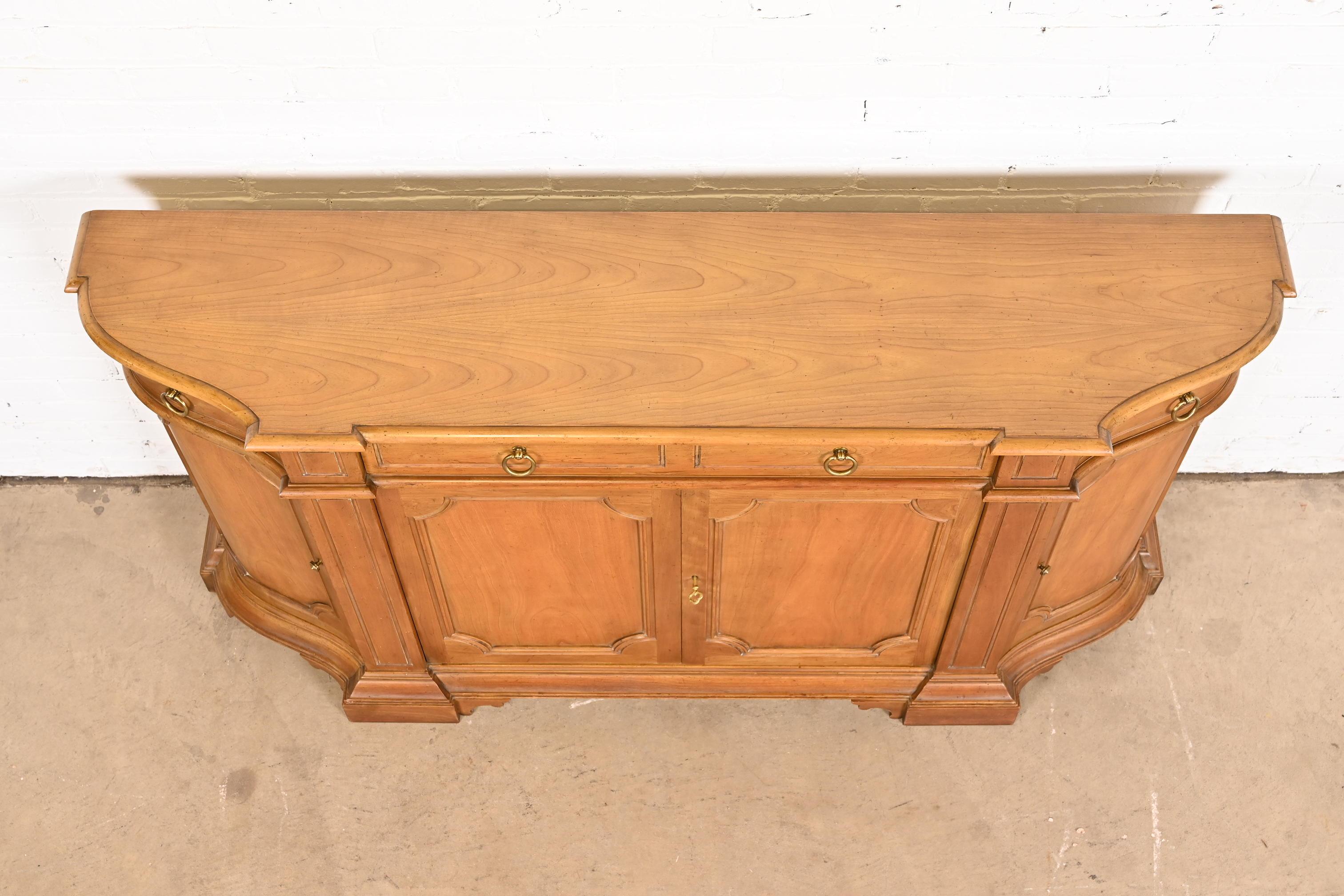 Baker Furniture French Regency Cherry Wood Sideboard or Bar Cabinet 11