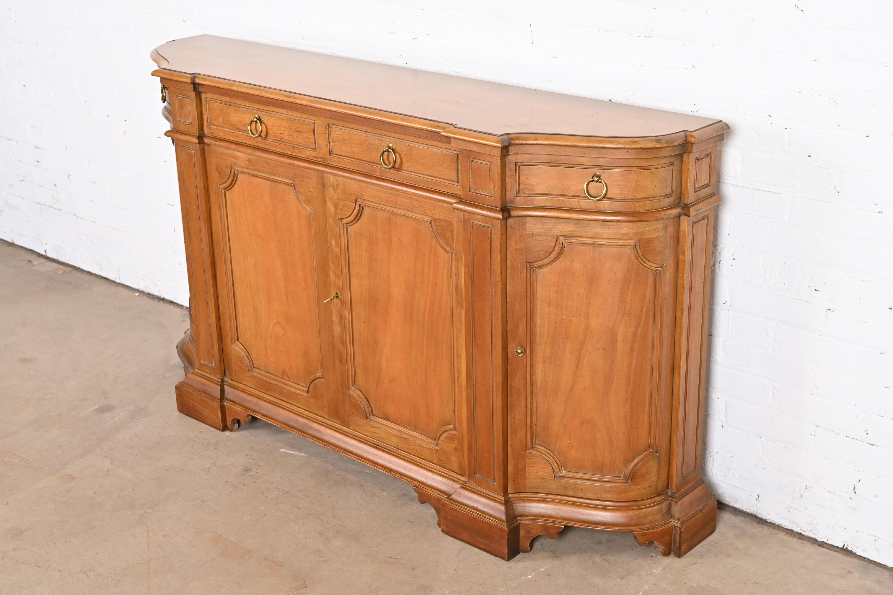 Mid-20th Century Baker Furniture French Regency Cherry Wood Sideboard or Bar Cabinet