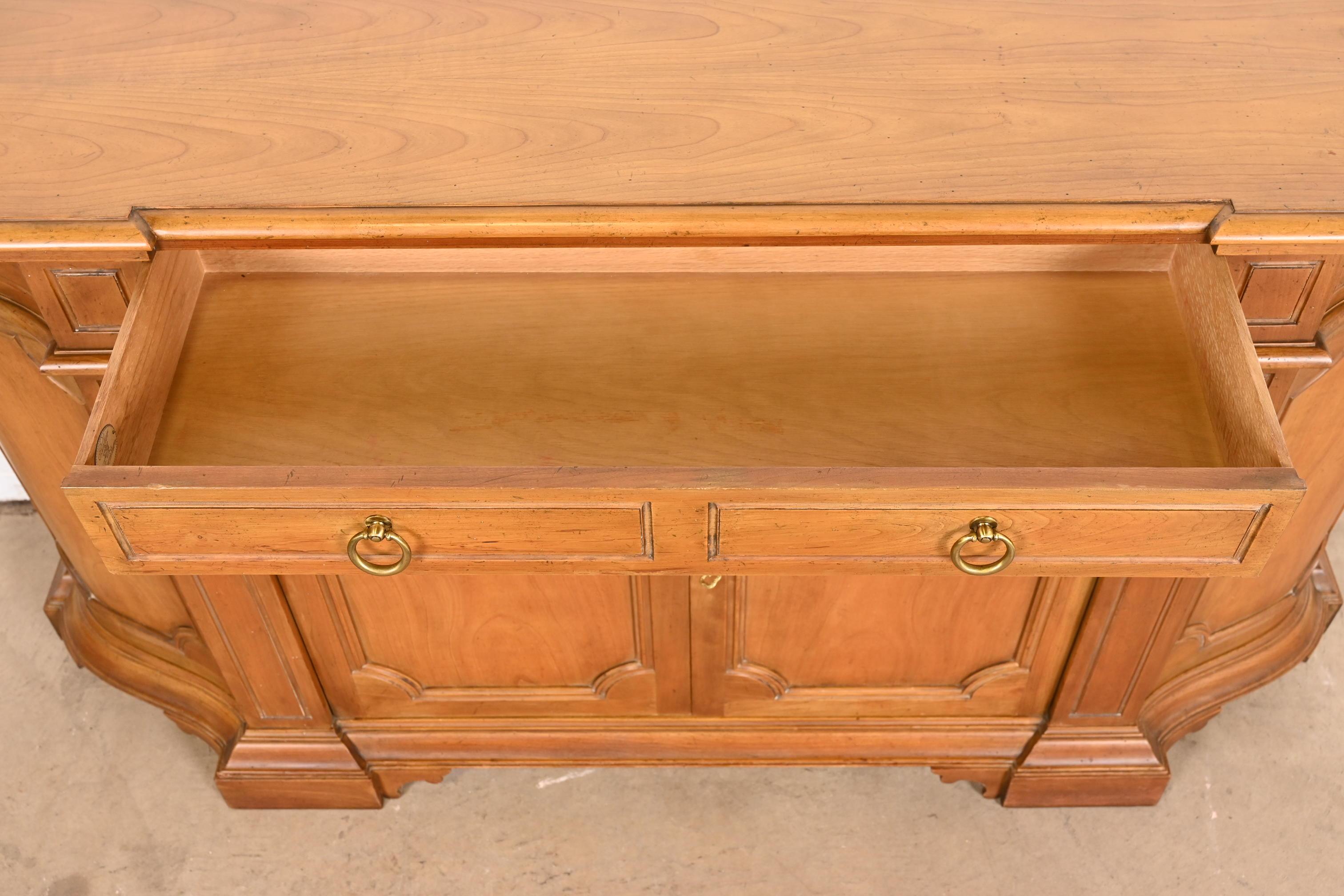 Baker Furniture French Regency Cherry Wood Sideboard or Bar Cabinet 2