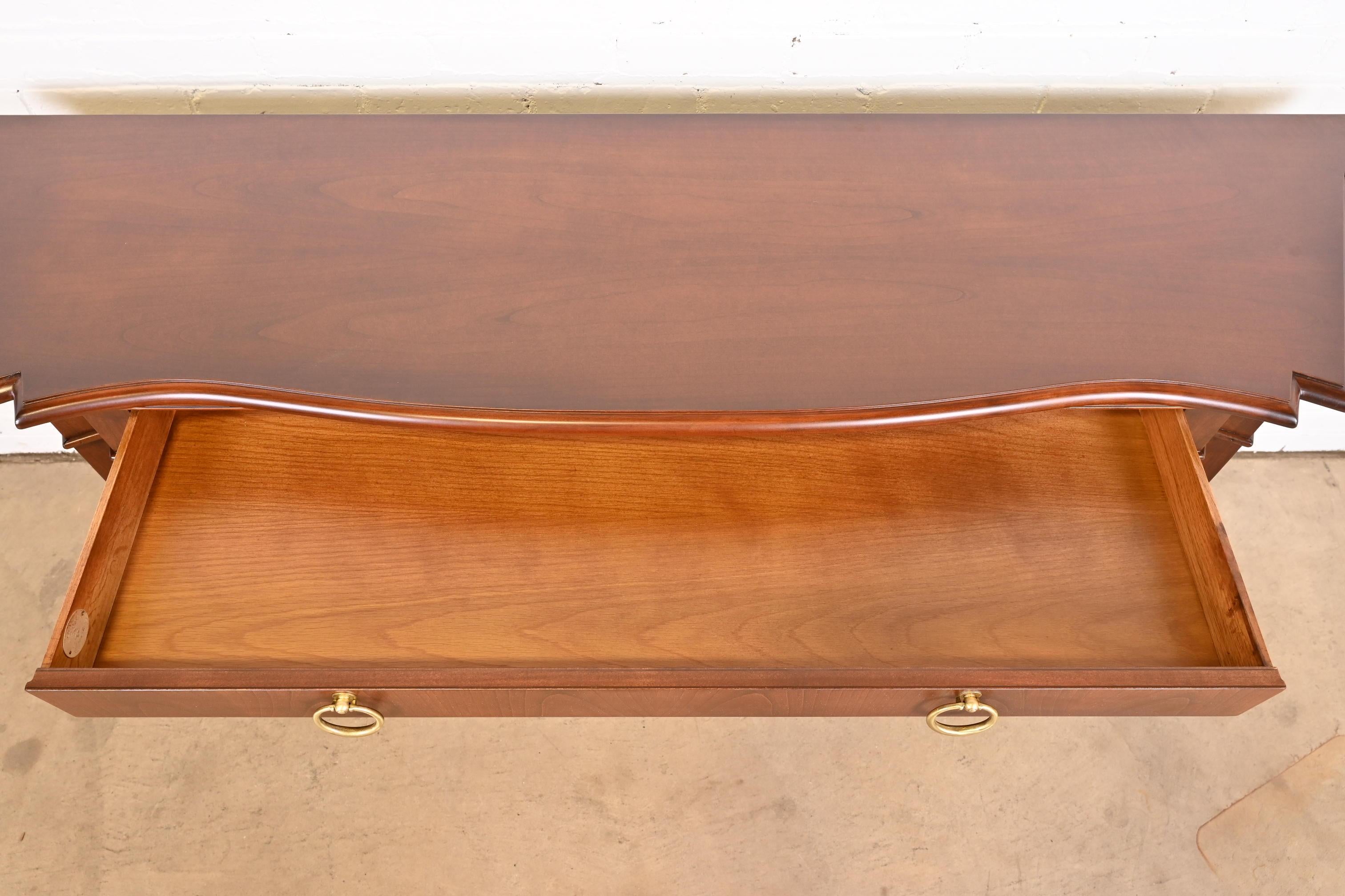 Baker Furniture French Regency Cherry Wood Sideboard or Bar Cabinet, Refinished 3
