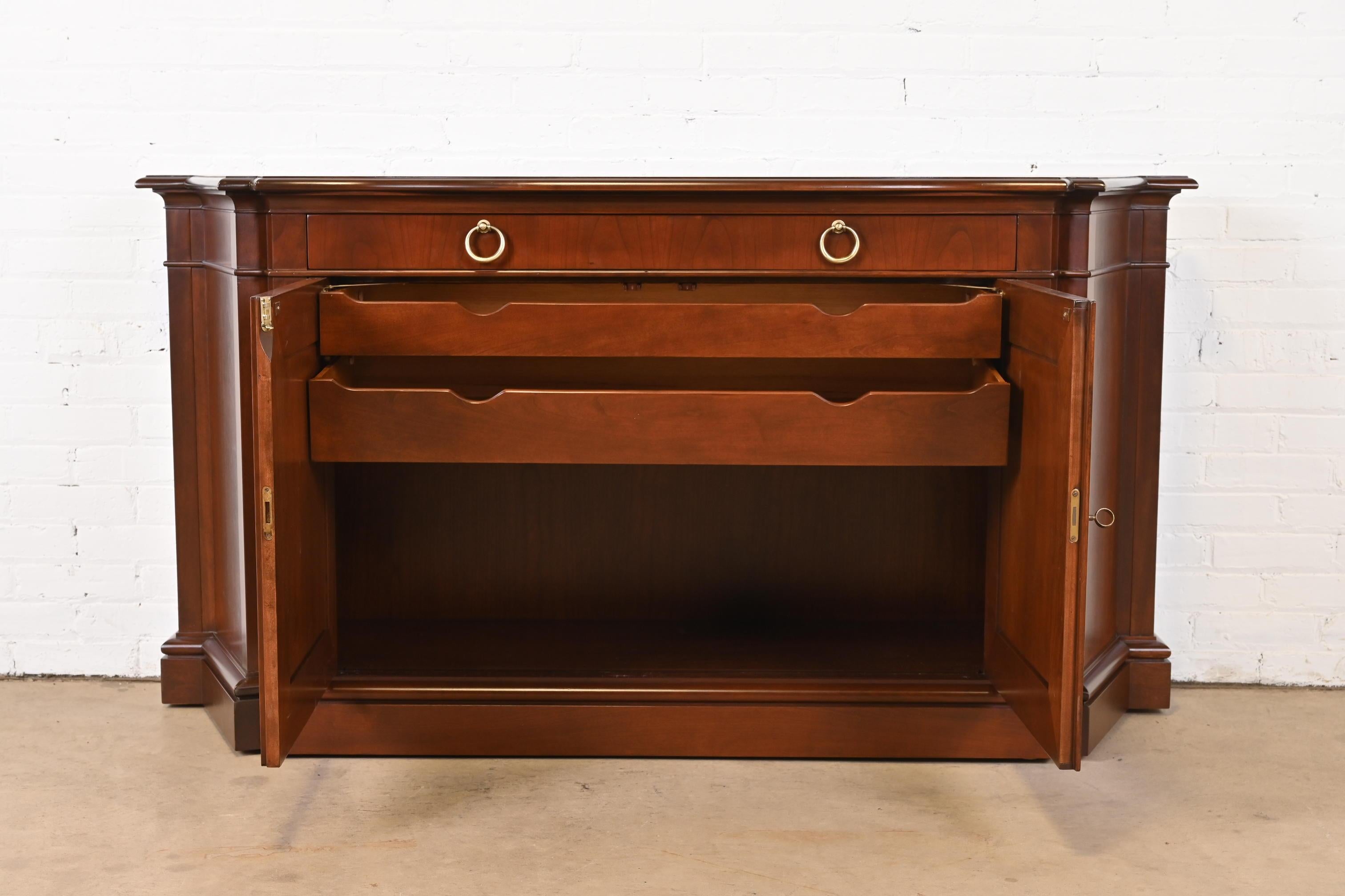 Baker Furniture French Regency Cherry Wood Sideboard or Bar Cabinet, Refinished 4