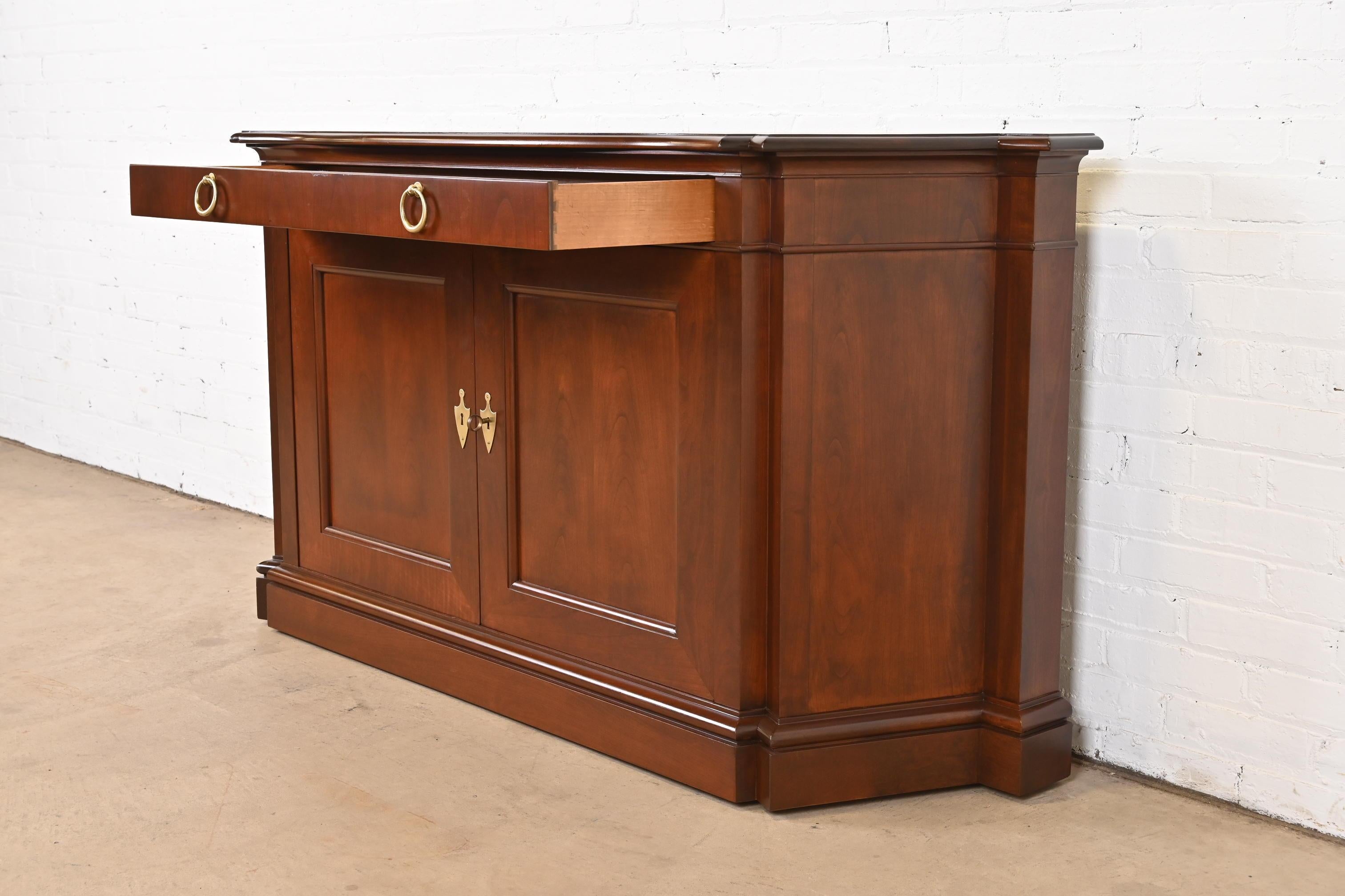 Baker Furniture French Regency Cherry Wood Sideboard or Bar Cabinet, Refinished 6