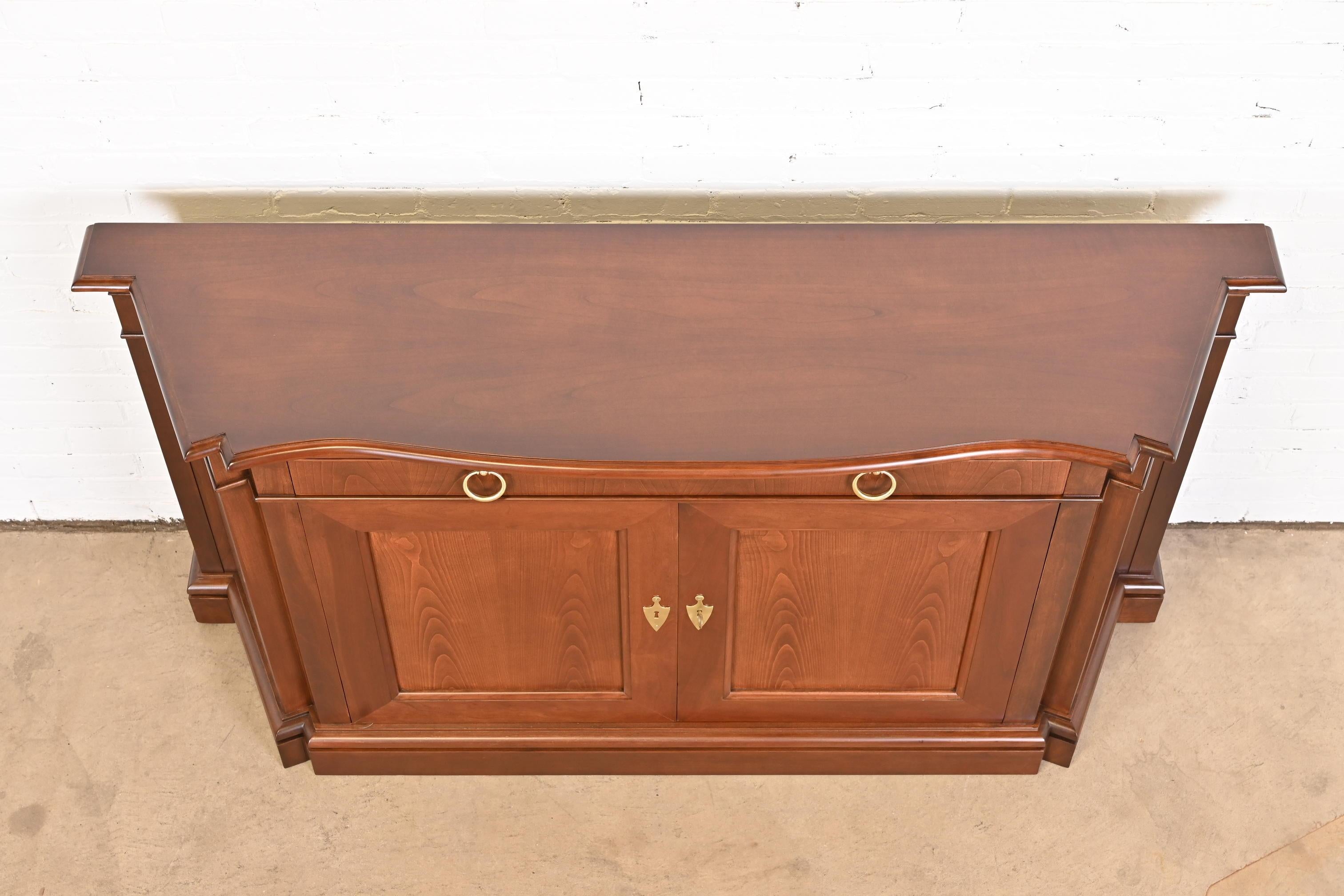 Baker Furniture French Regency Cherry Wood Sideboard or Bar Cabinet, Refinished 6