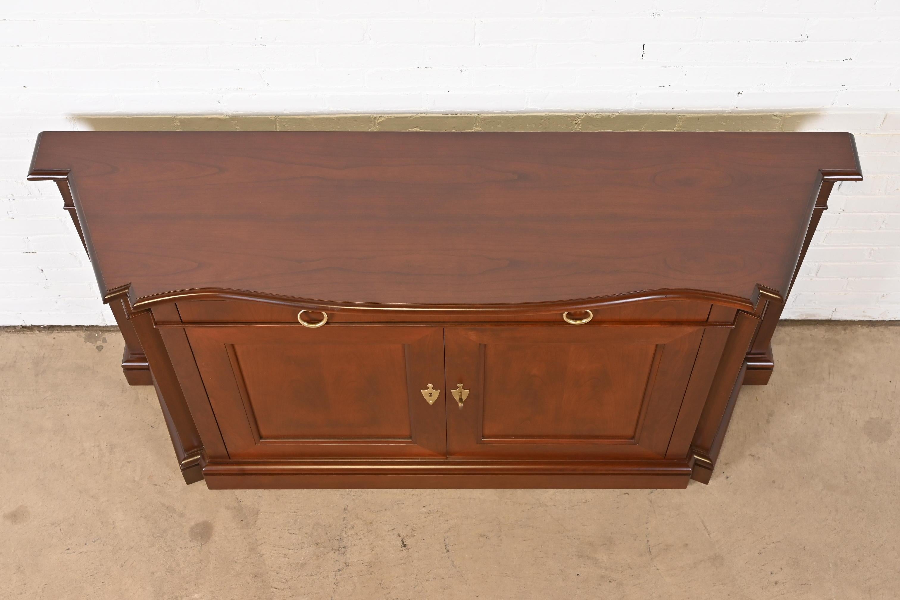 Baker Furniture French Regency Cherry Wood Sideboard or Bar Cabinet, Refinished 9