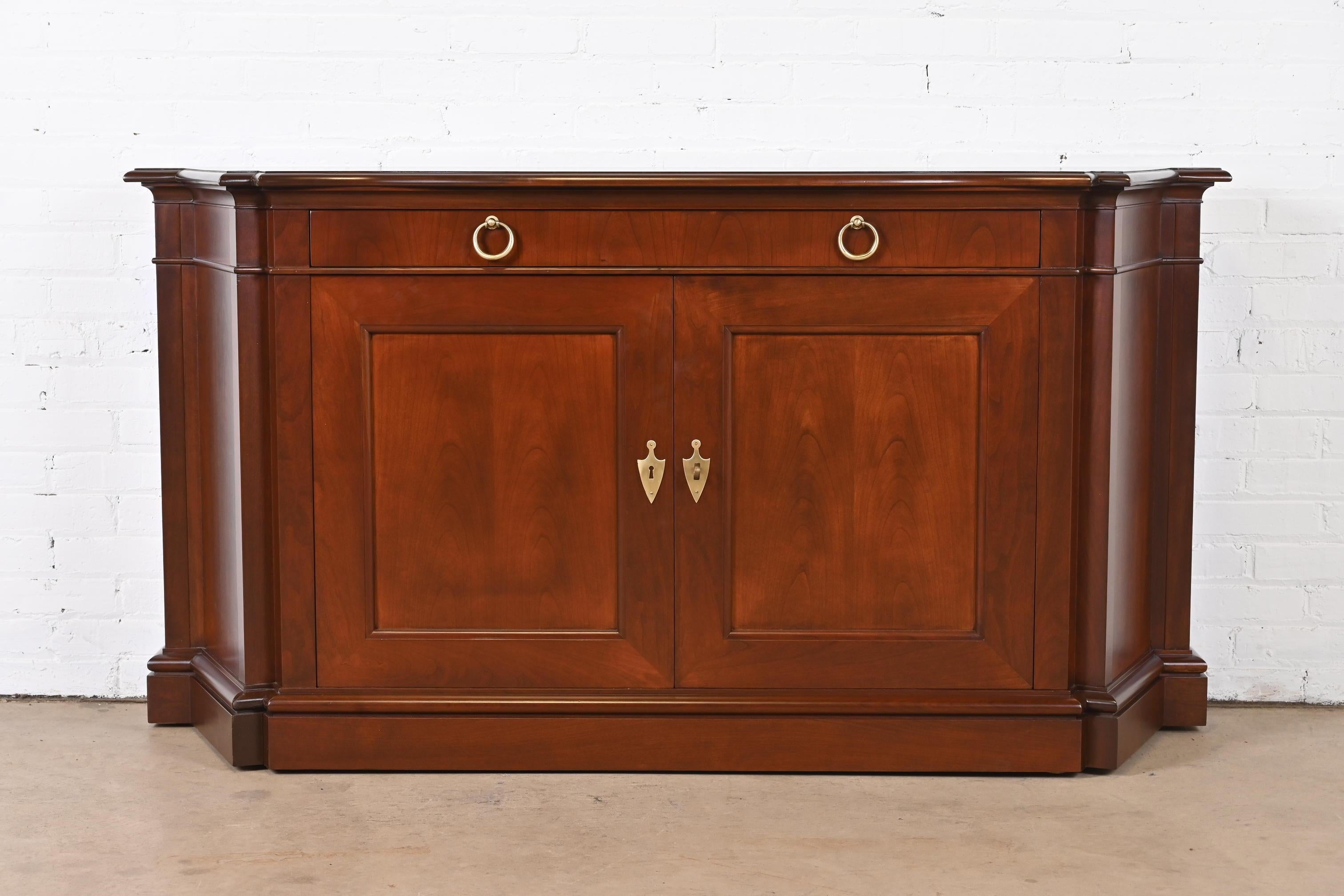 American Baker Furniture French Regency Cherry Wood Sideboard or Bar Cabinet, Refinished