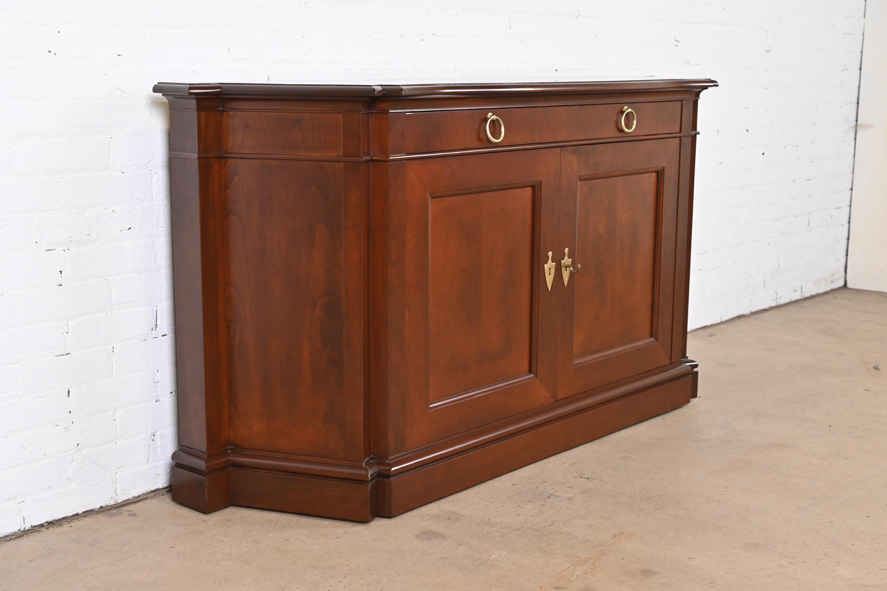 Baker Furniture French Regency Cherry Wood Sideboard or Bar Cabinet, Refinished 1