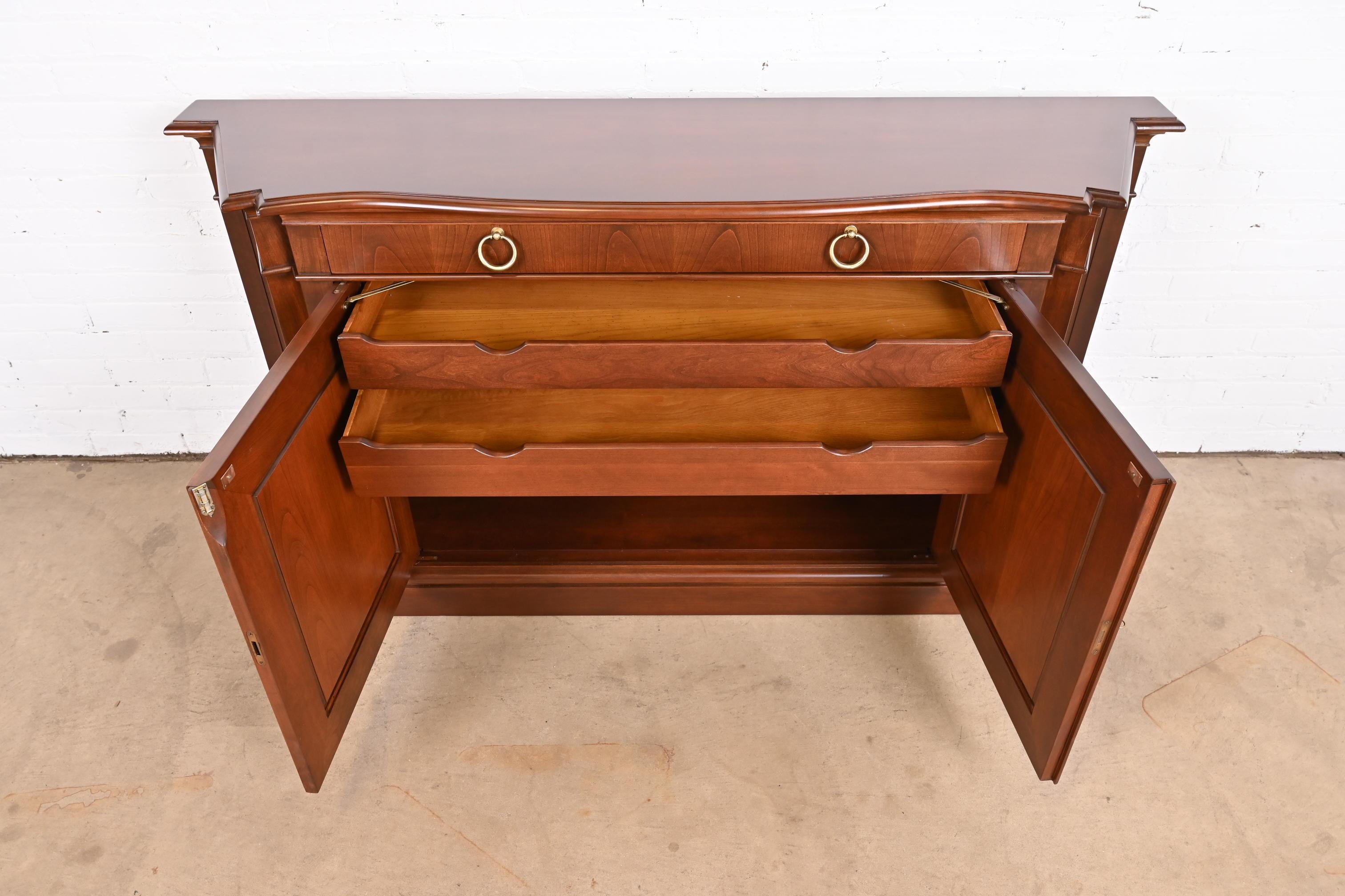 Baker Furniture French Regency Cherry Wood Sideboard or Bar Cabinet, Refinished 2