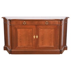 Baker Furniture French Regency Cherry Wood Sideboard or Bar Cabinet, Refinished