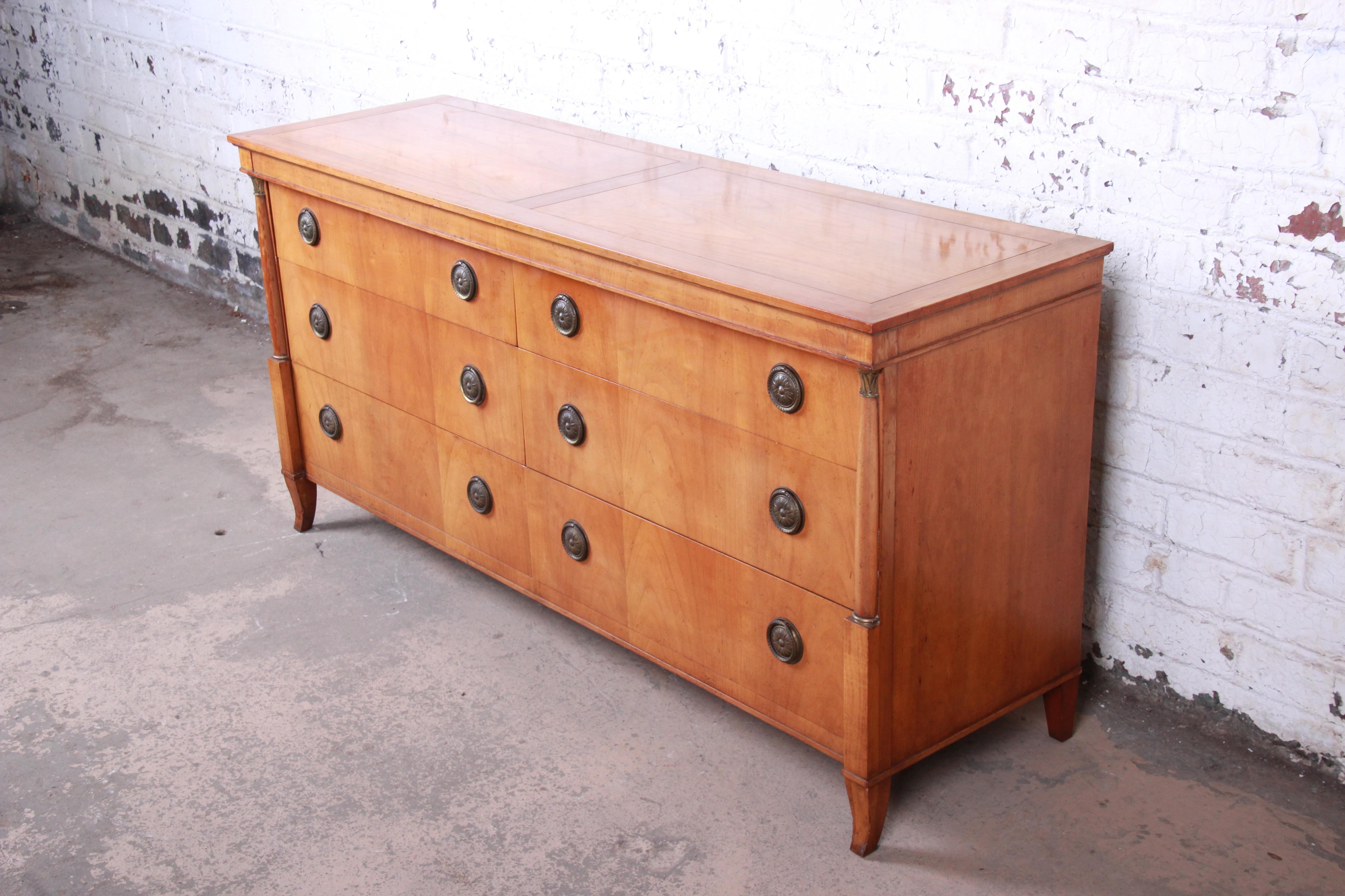 American Baker Furniture French Regency Cherrywood Six-Drawer Dresser or Credenza
