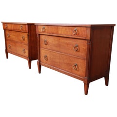 Baker Furniture French Regency Cherrywood Bachelor Chests or Large Nightstands
