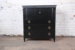 Baker Furniture French Regency Ebonized Tambour Door Gentleman's Chest