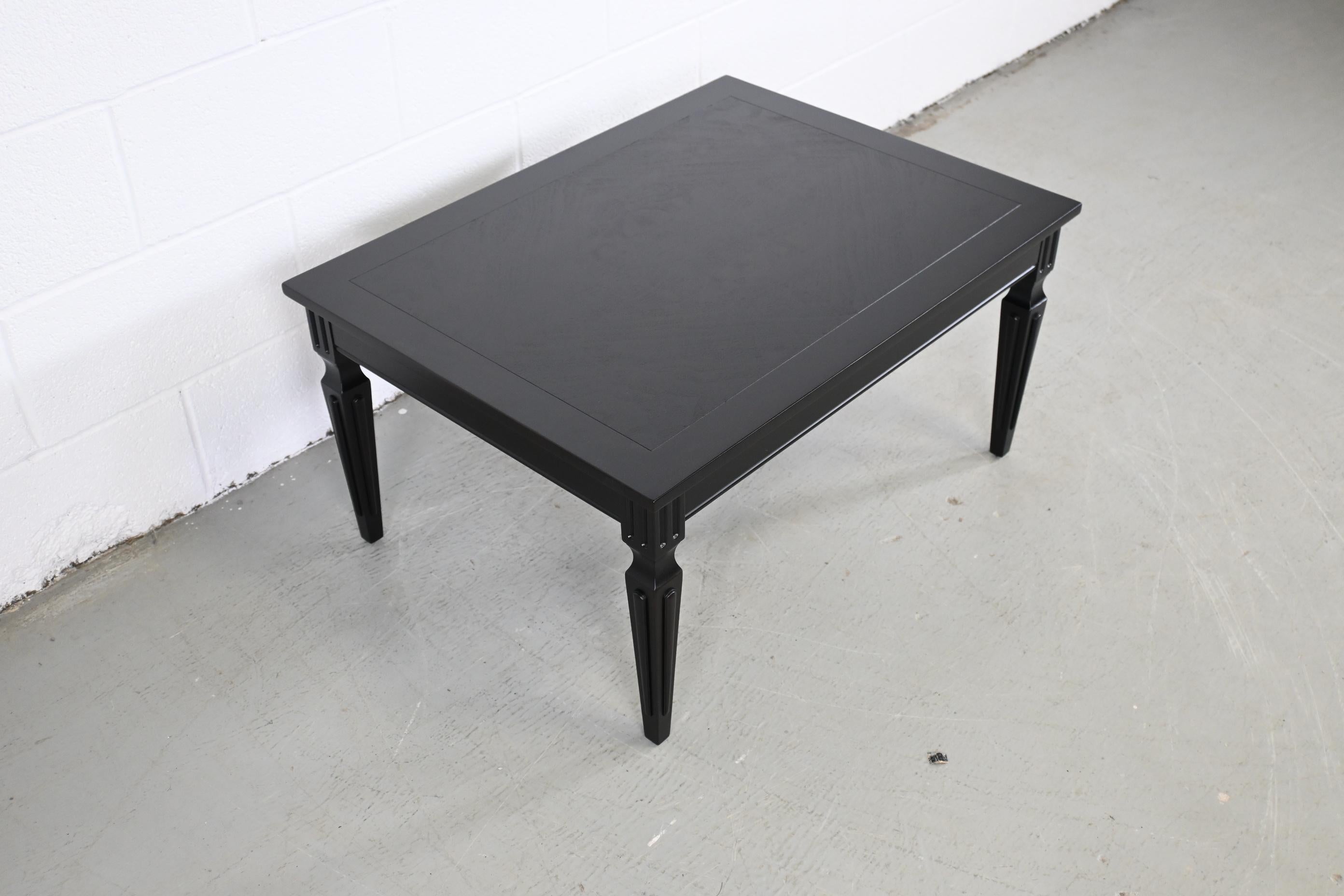 Lacquered Baker Furniture French Regency Ebonized Walnut End Table For Sale