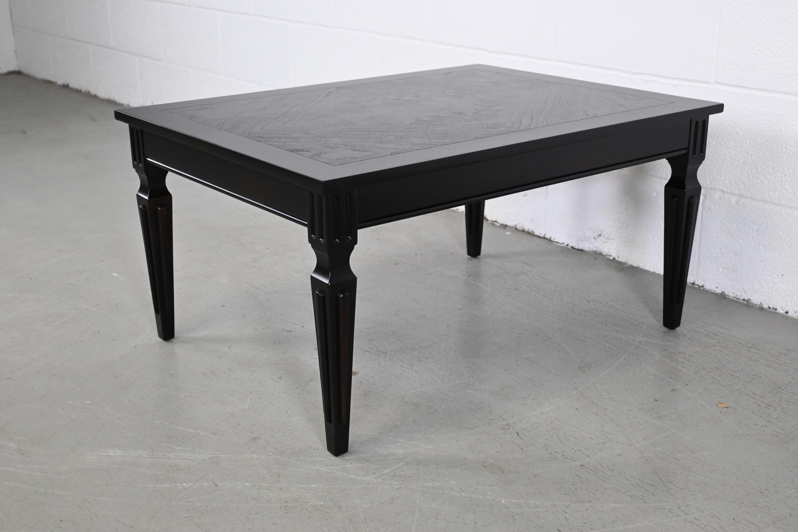 Late 20th Century Baker Furniture French Regency Ebonized Walnut End Table For Sale