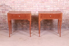 Baker Furniture French Regency Louis XV Cherrywood Nightstands, Refinished