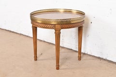 Baker Furniture French Regency Louis XVI Burled Walnut Tea Table