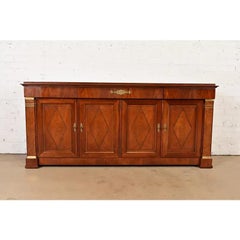 Baker Furniture French Regency Louis XVI Carved Cherry Sideboard or Bar Cabinet