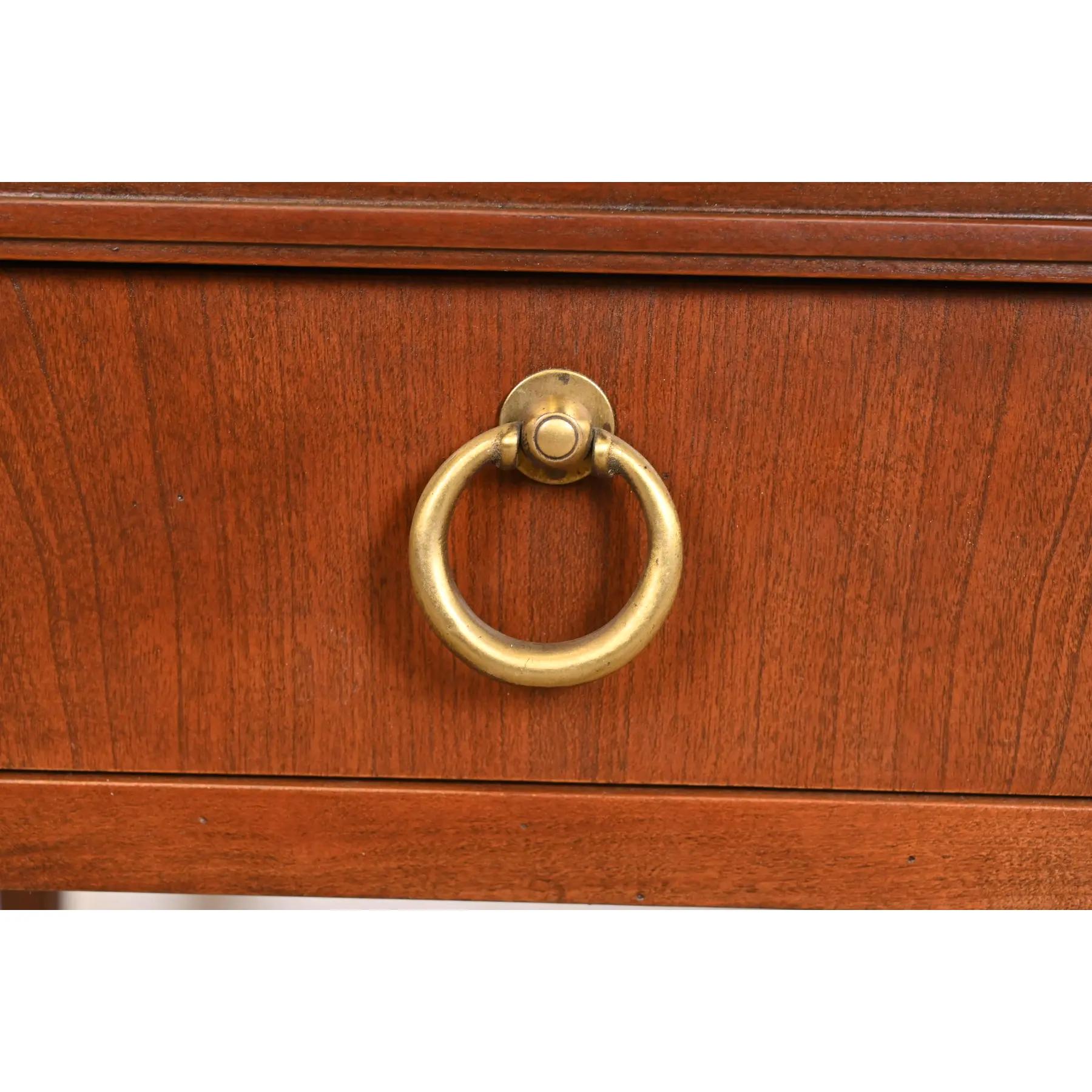 Baker Furniture French Regency Louis XVI Carved Cherry Tea Tables, Refinished For Sale 2