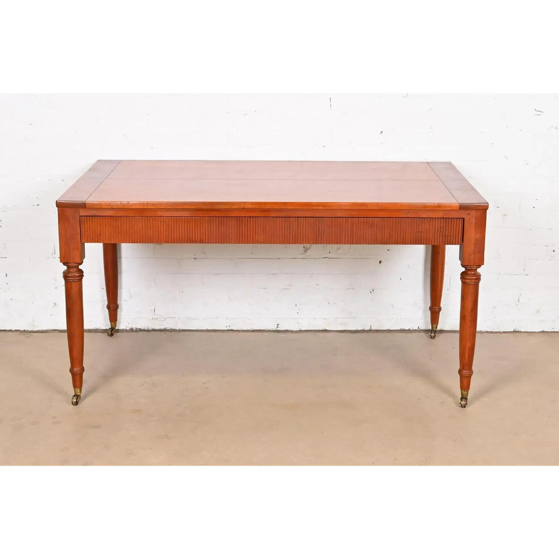 American Baker Furniture French Regency Louis XVI Carved Cherry Wood Writing Desk For Sale