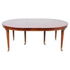 Baker Furniture French Regency Louis XVI Cherry Wood and Gold Gilt Dining Table