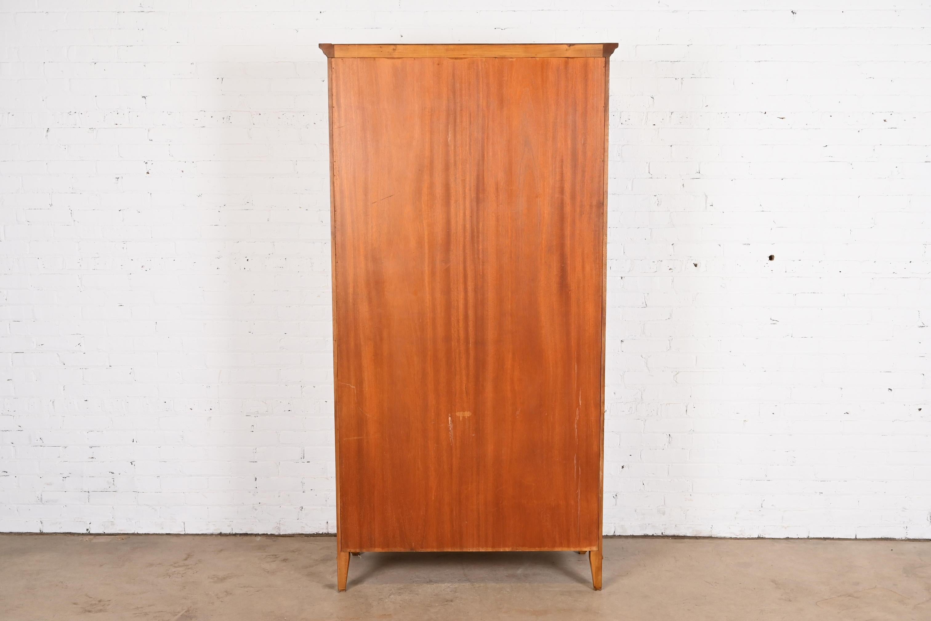 Baker Furniture French Regency Louis XVI Cherry Wood Armoire Dresser, 1960s For Sale 2
