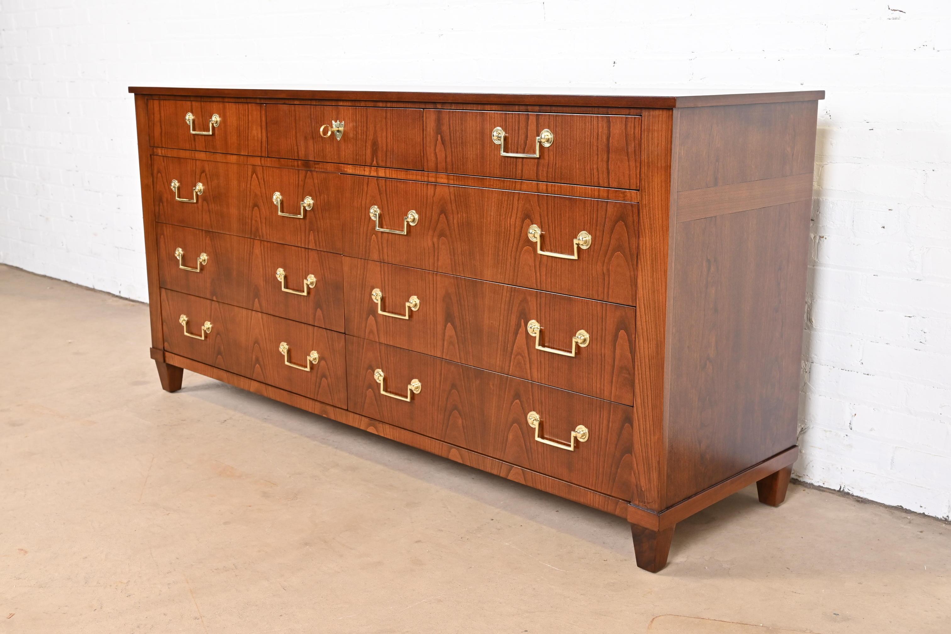 Baker Furniture French Regency Louis XVI Cherry Wood Dresser, Newly Refinished In Good Condition In South Bend, IN