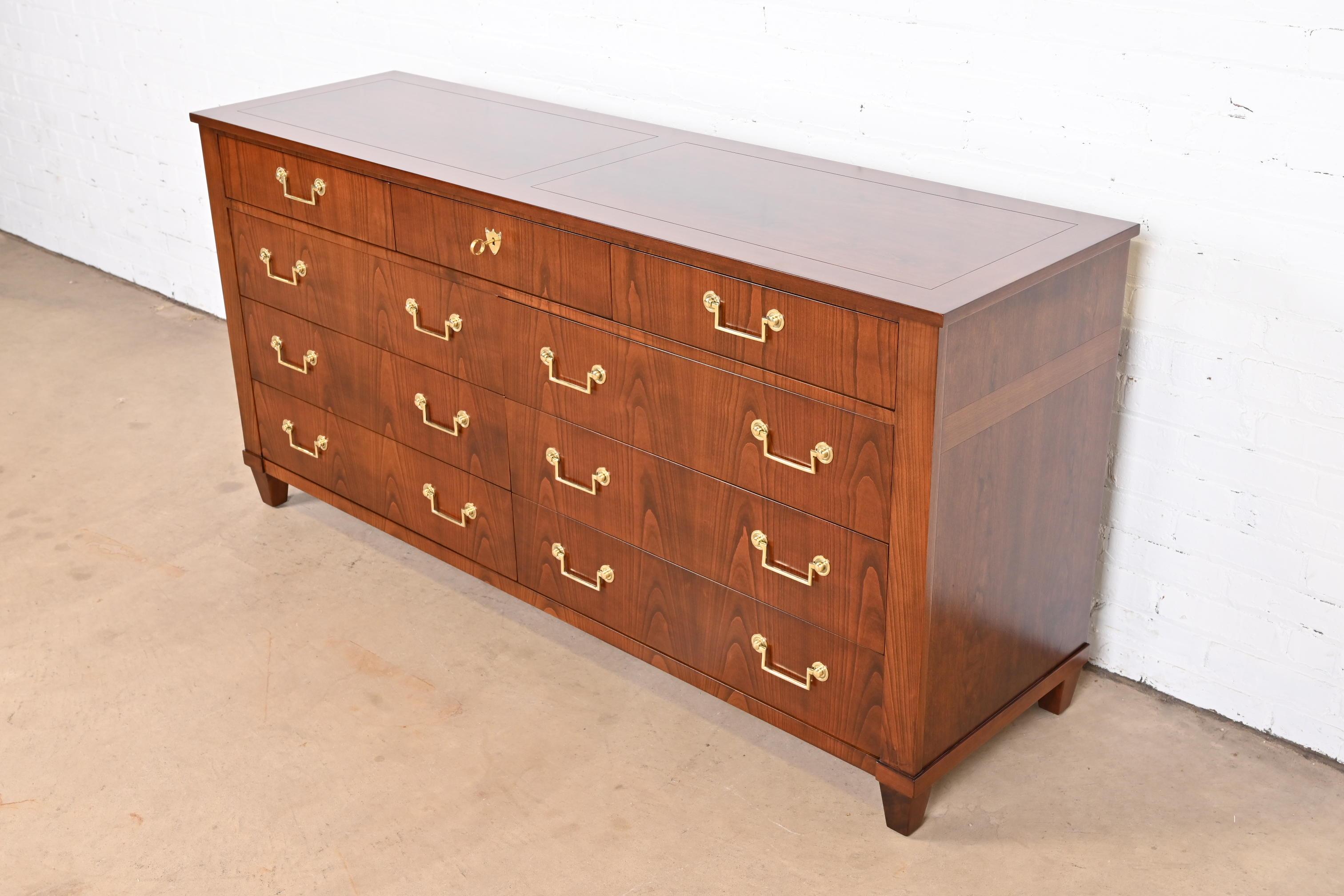 Mid-20th Century Baker Furniture French Regency Louis XVI Cherry Wood Dresser, Newly Refinished