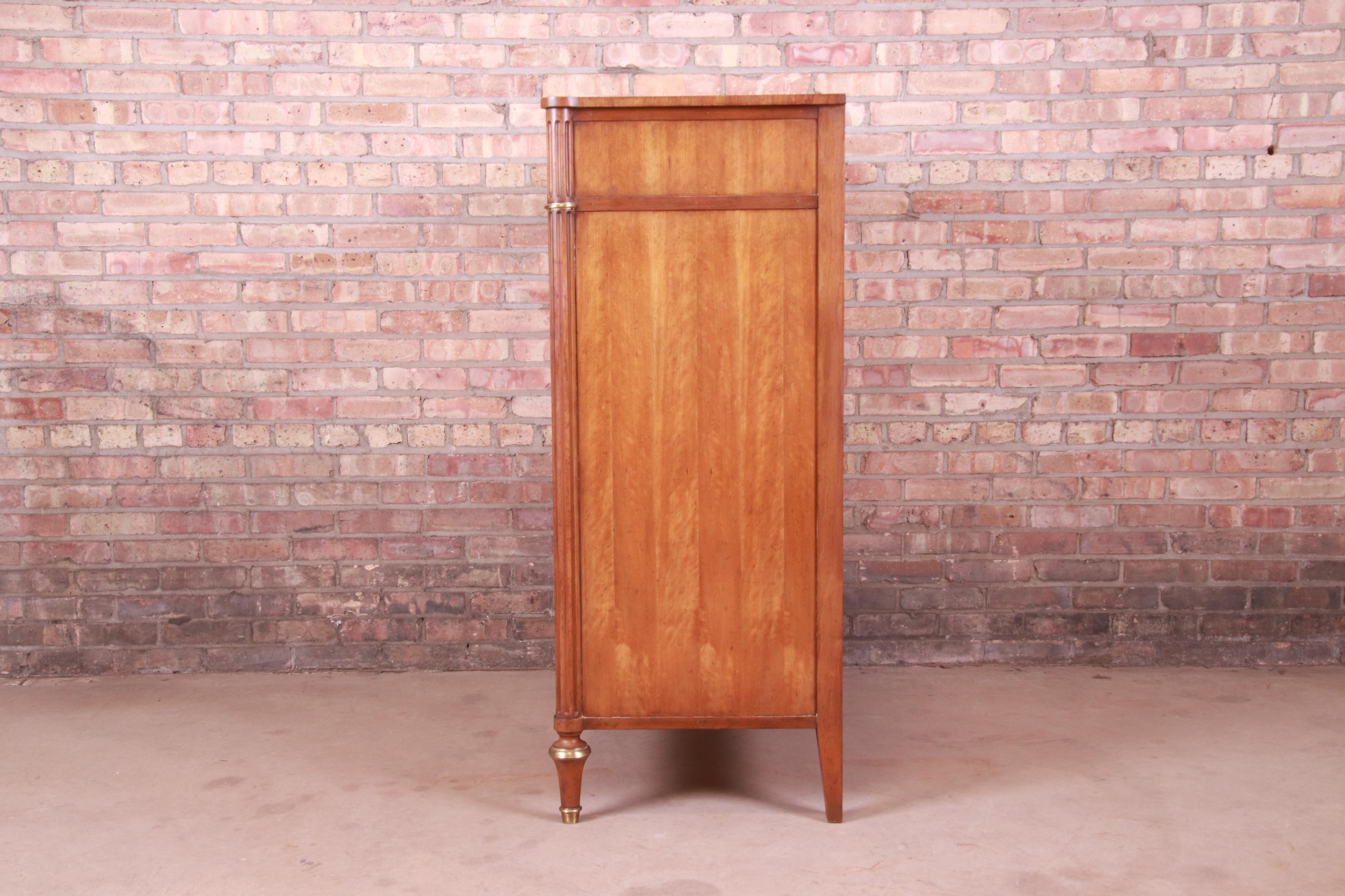Baker Furniture French Regency Louis XVI Cherry Wood Highboy Dresser, 1960s 7
