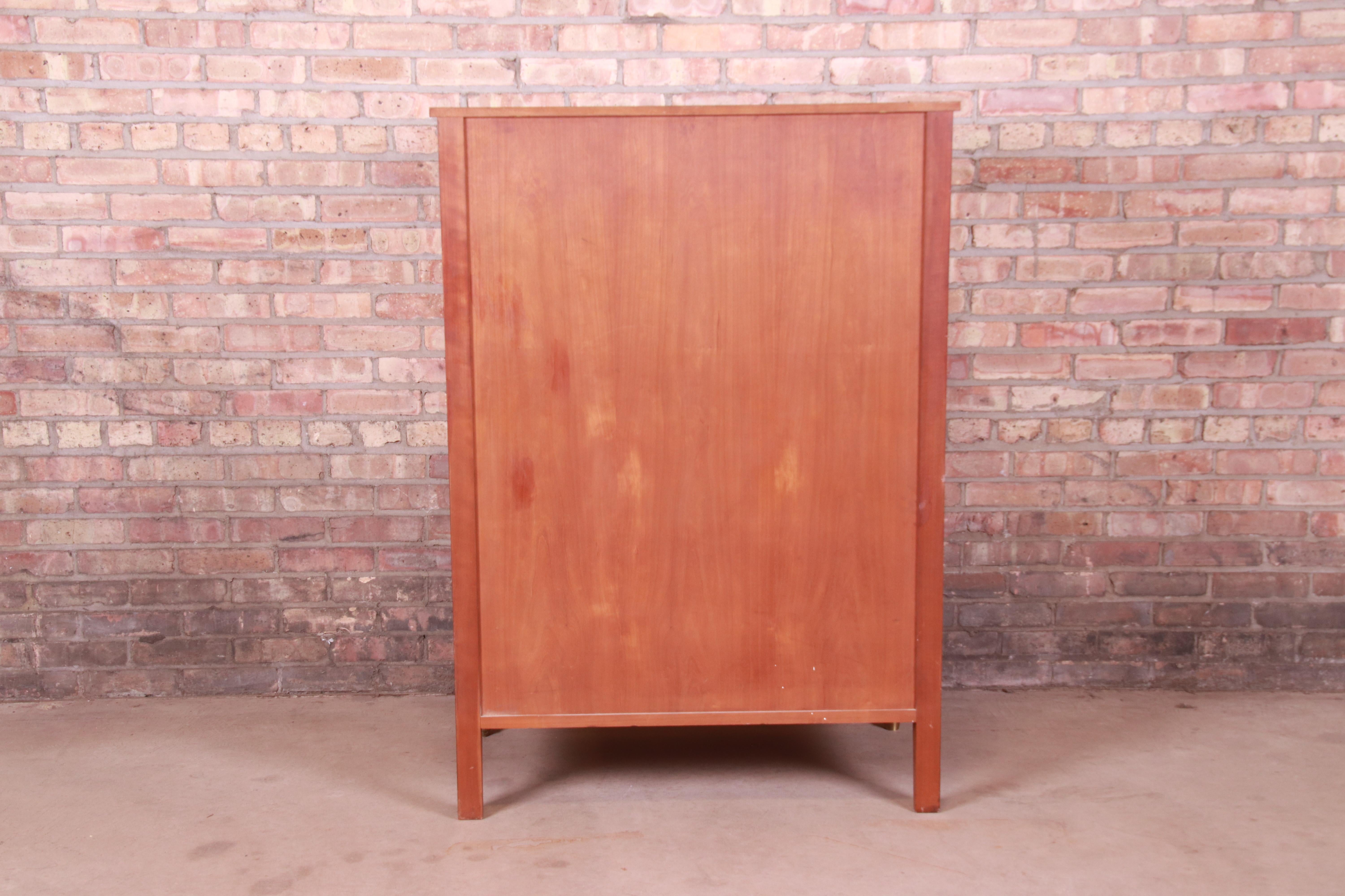 Baker Furniture French Regency Louis XVI Cherry Wood Highboy Dresser, 1960s 9