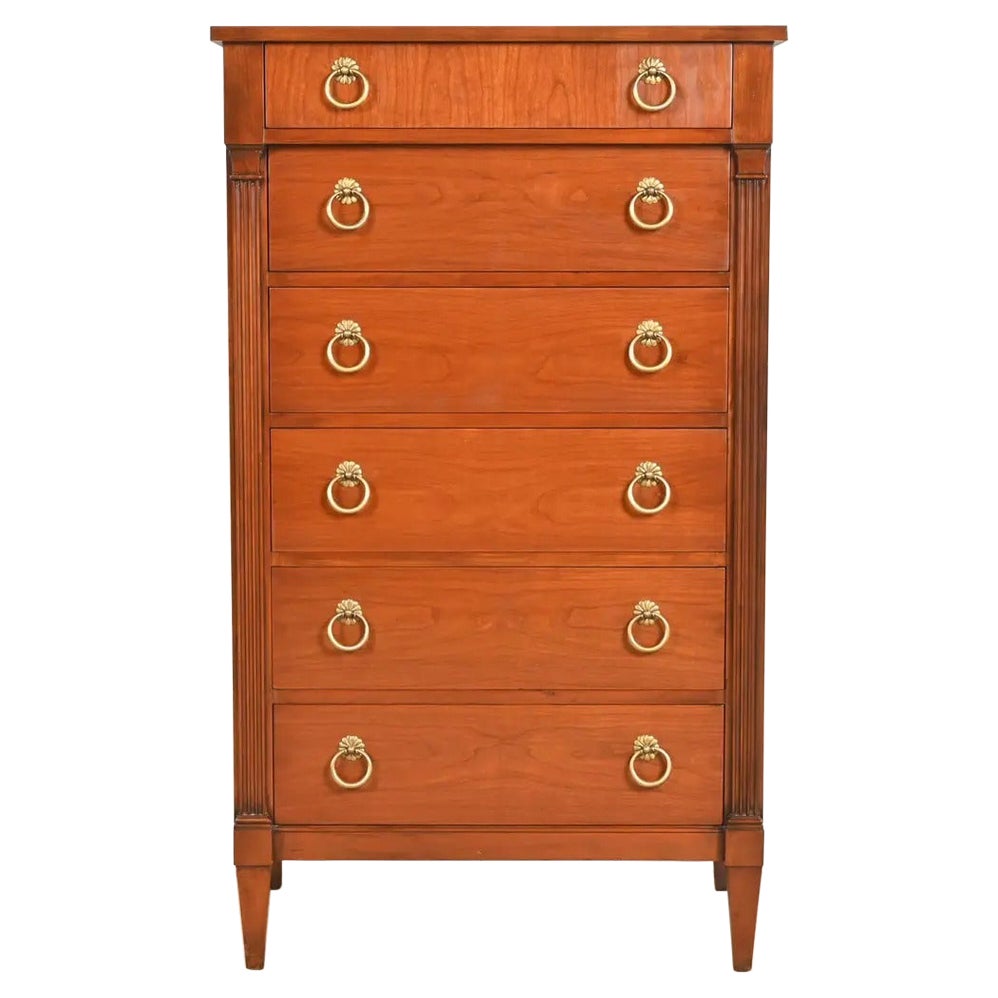 Baker Furniture - Comò Highboy in legno di ciliegio Luigi XVI - Regenza Francese in vendita