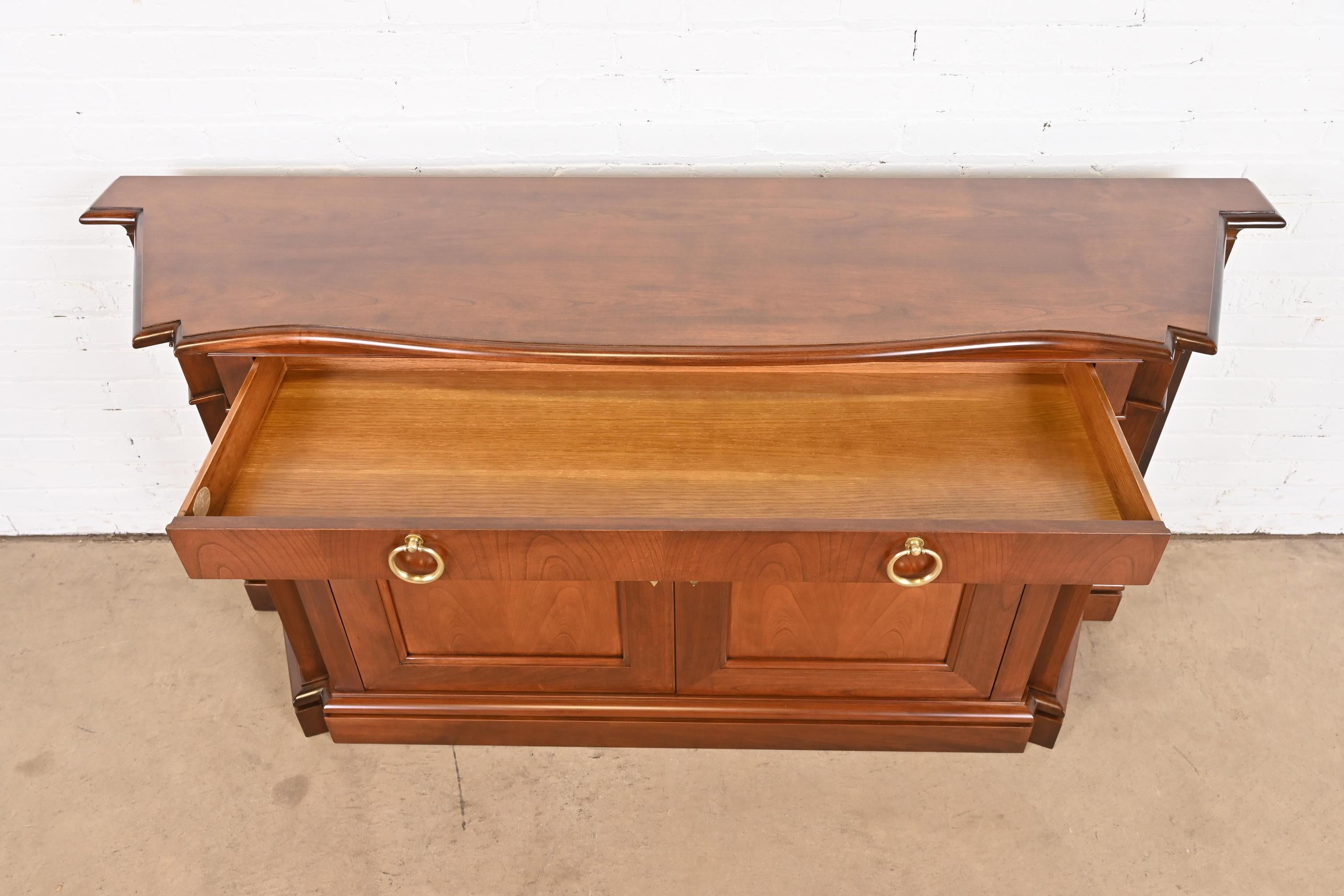 Baker Furniture French Regency Louis XVI Cherry Wood Sideboard, Newly Refinished For Sale 4