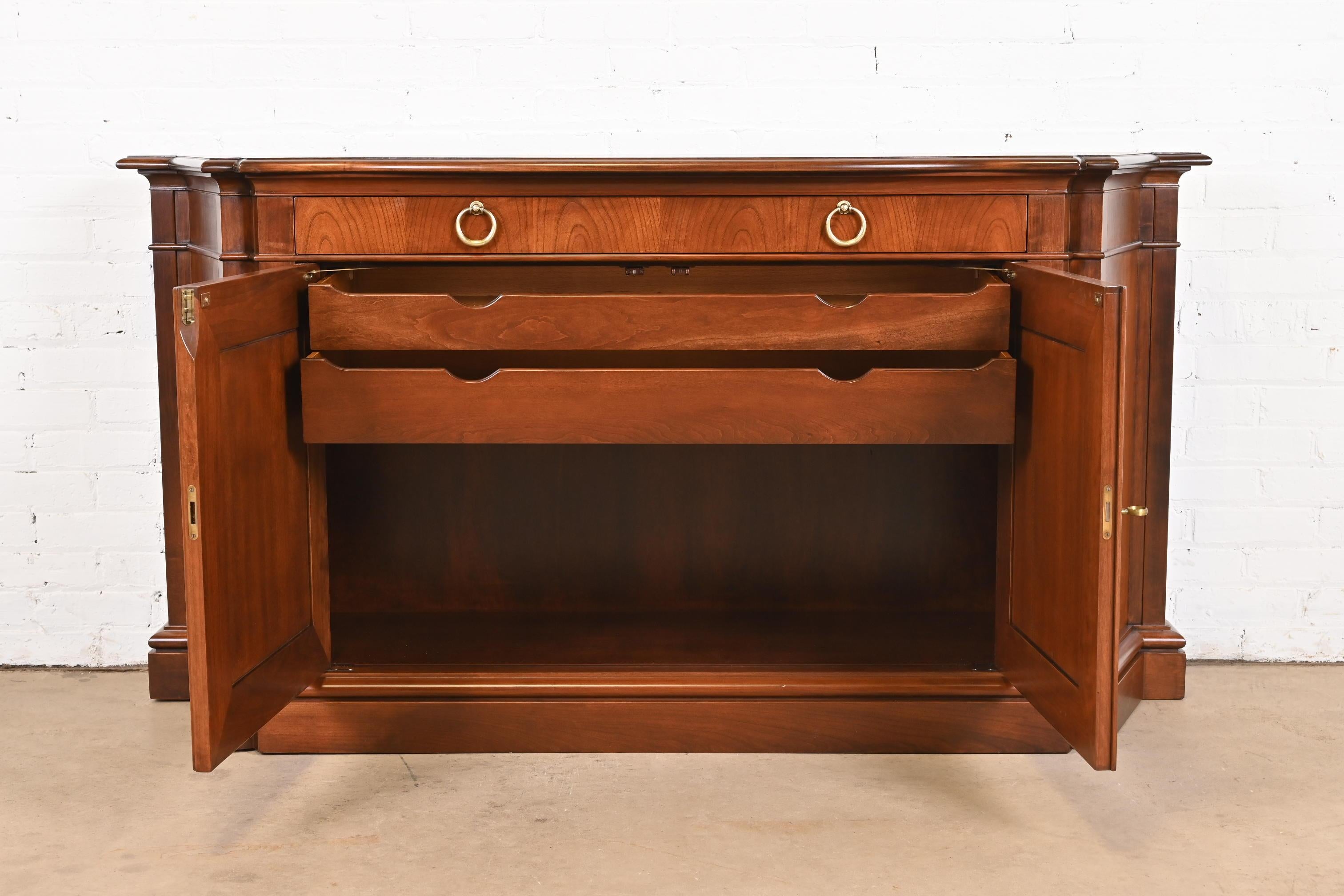 Baker Furniture French Regency Louis XVI Cherry Wood Sideboard, Newly Refinished For Sale 8