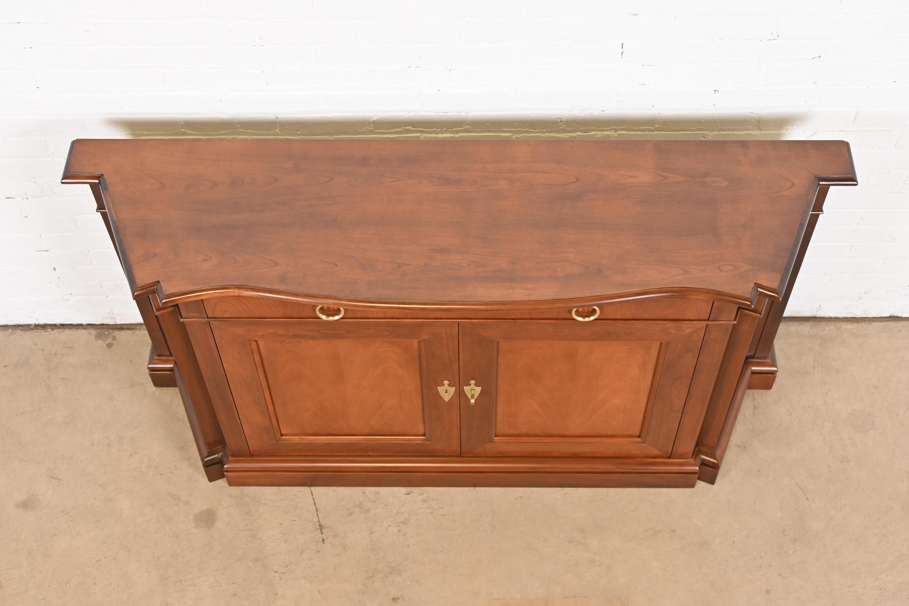 Baker Furniture French Regency Louis XVI Cherry Wood Sideboard, Newly Refinished For Sale 9