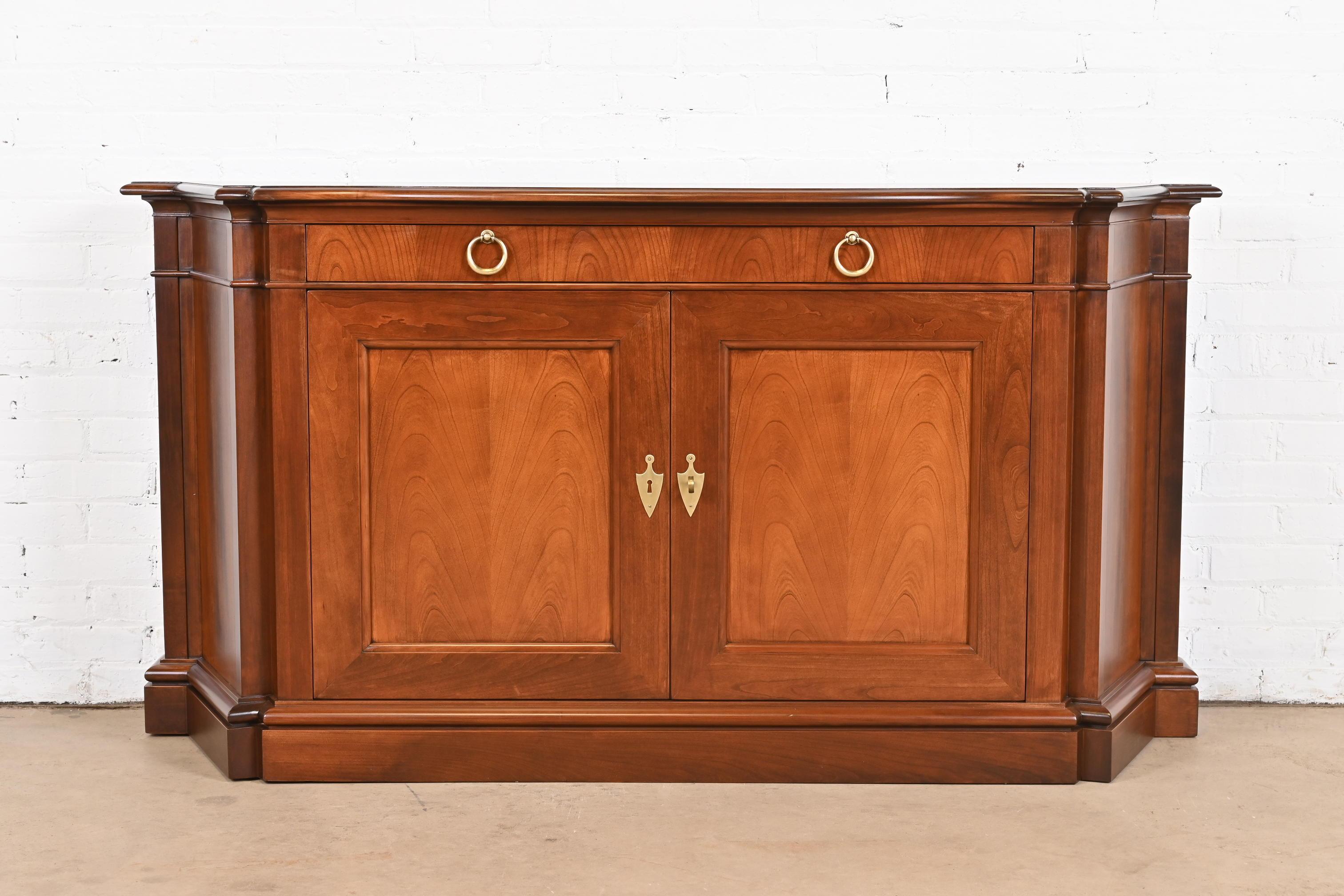 American Baker Furniture French Regency Louis XVI Cherry Wood Sideboard, Newly Refinished For Sale