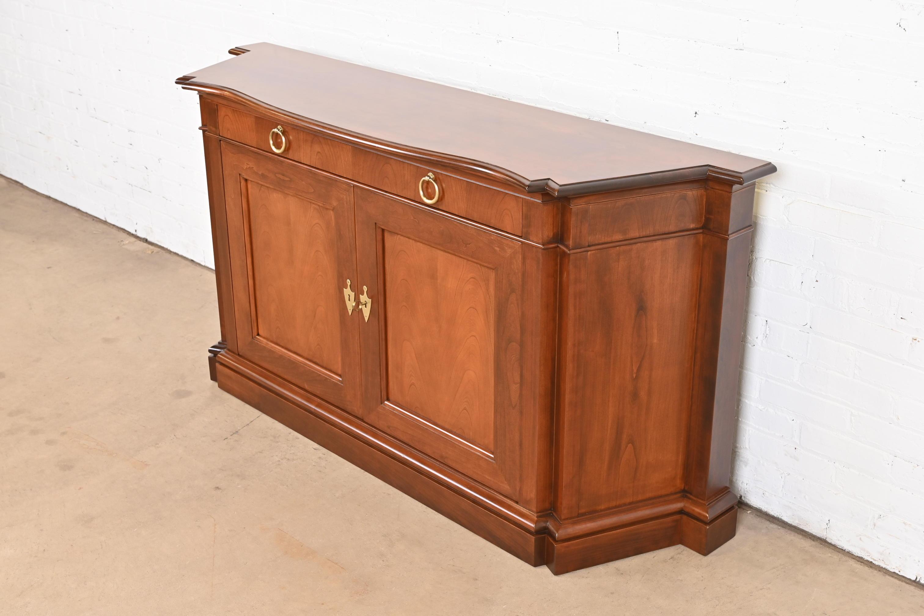 Mid-20th Century Baker Furniture French Regency Louis XVI Cherry Wood Sideboard, Newly Refinished For Sale