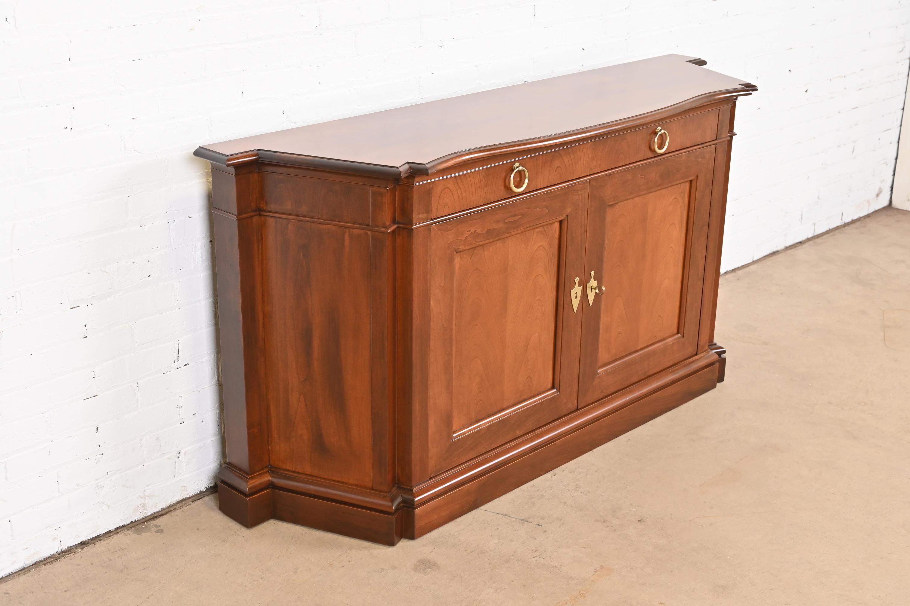 Baker Furniture French Regency Louis XVI Cherry Wood Sideboard, Newly Refinished For Sale 1
