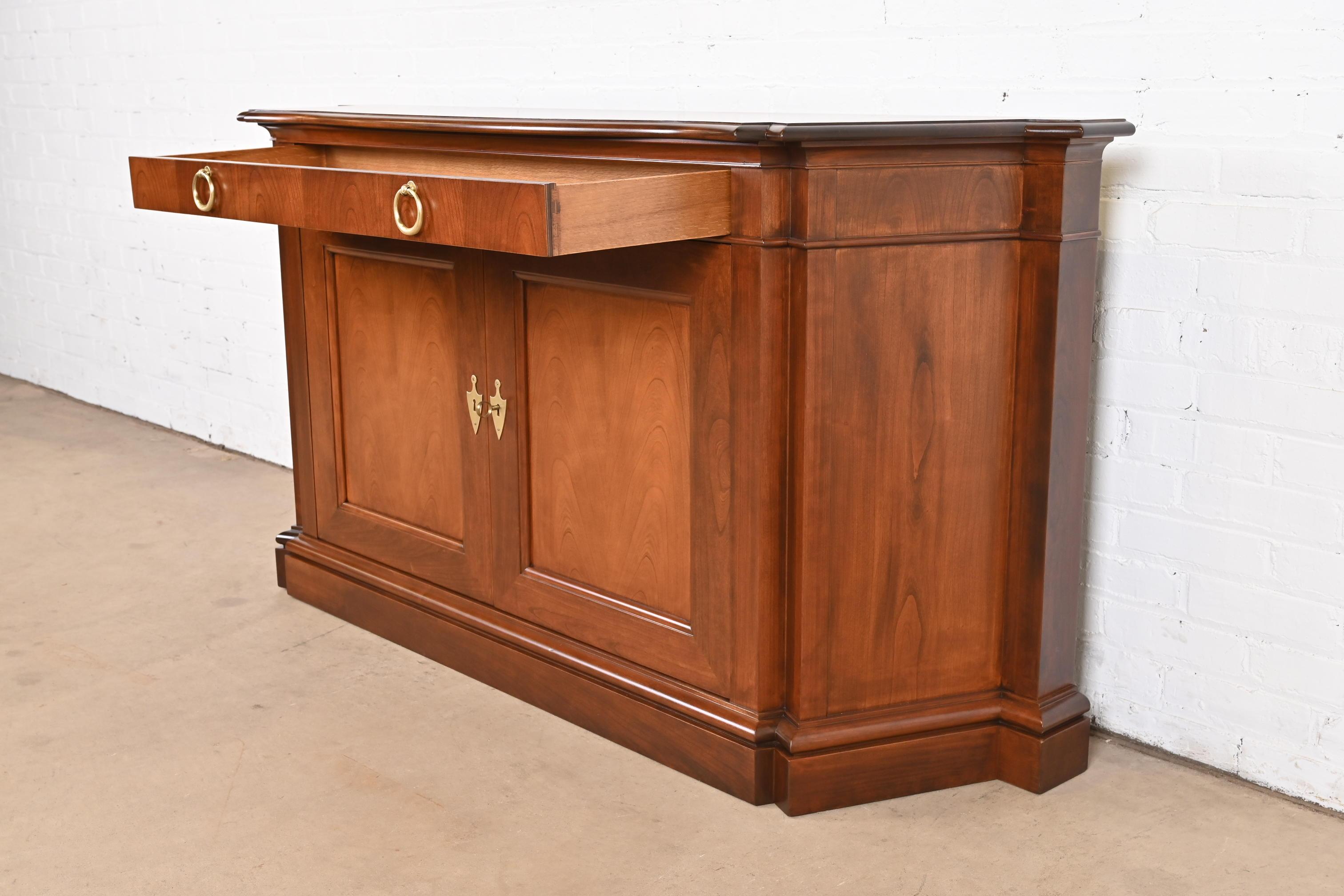 Baker Furniture French Regency Louis XVI Cherry Wood Sideboard, Newly Refinished For Sale 3