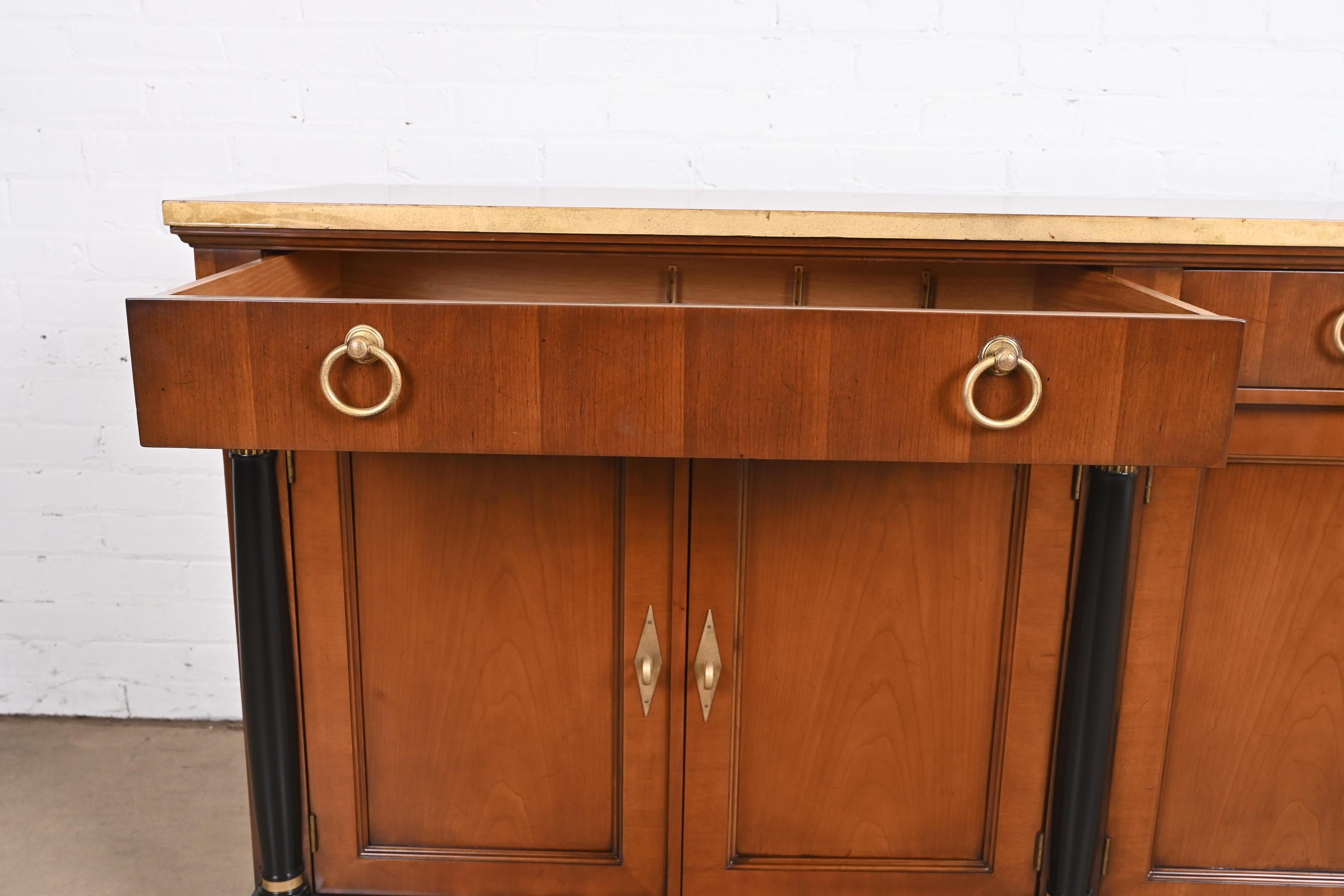 Baker Furniture French Regency Louis XVI Cherry Wood Sideboard or Bar Cabinet 4