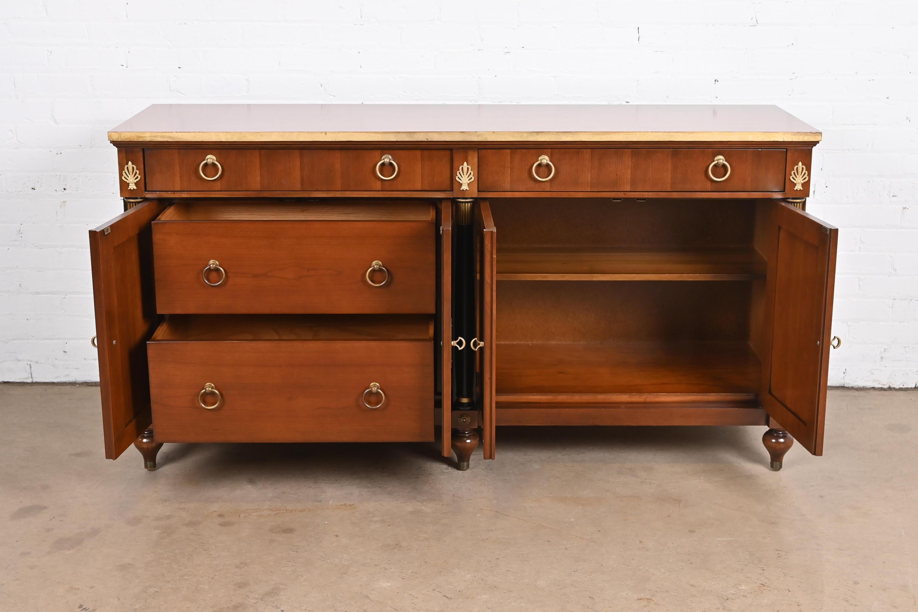 Baker Furniture French Regency Louis XVI Cherry Wood Sideboard or Bar Cabinet 9