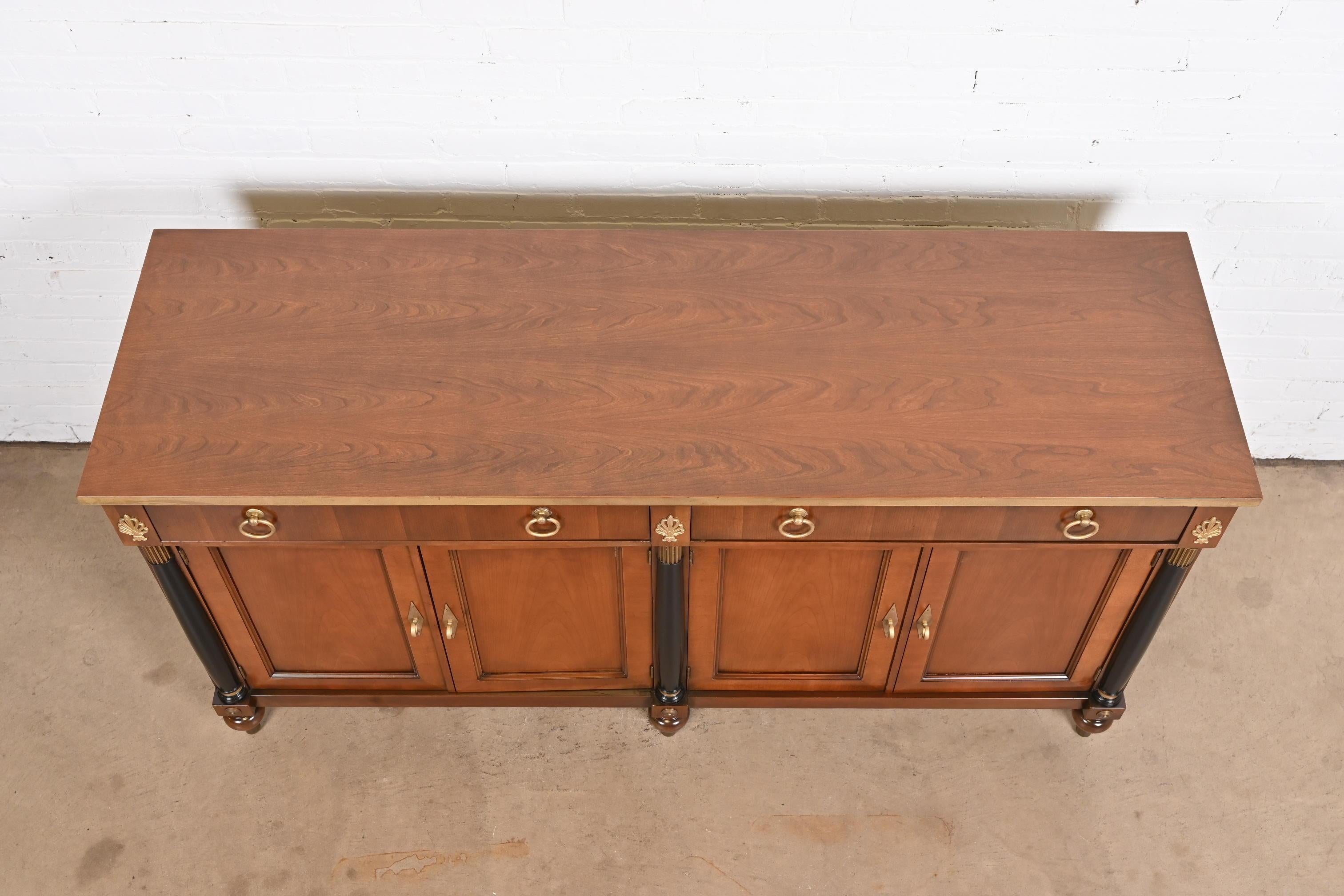 Baker Furniture French Regency Louis XVI Cherry Wood Sideboard or Bar Cabinet 10