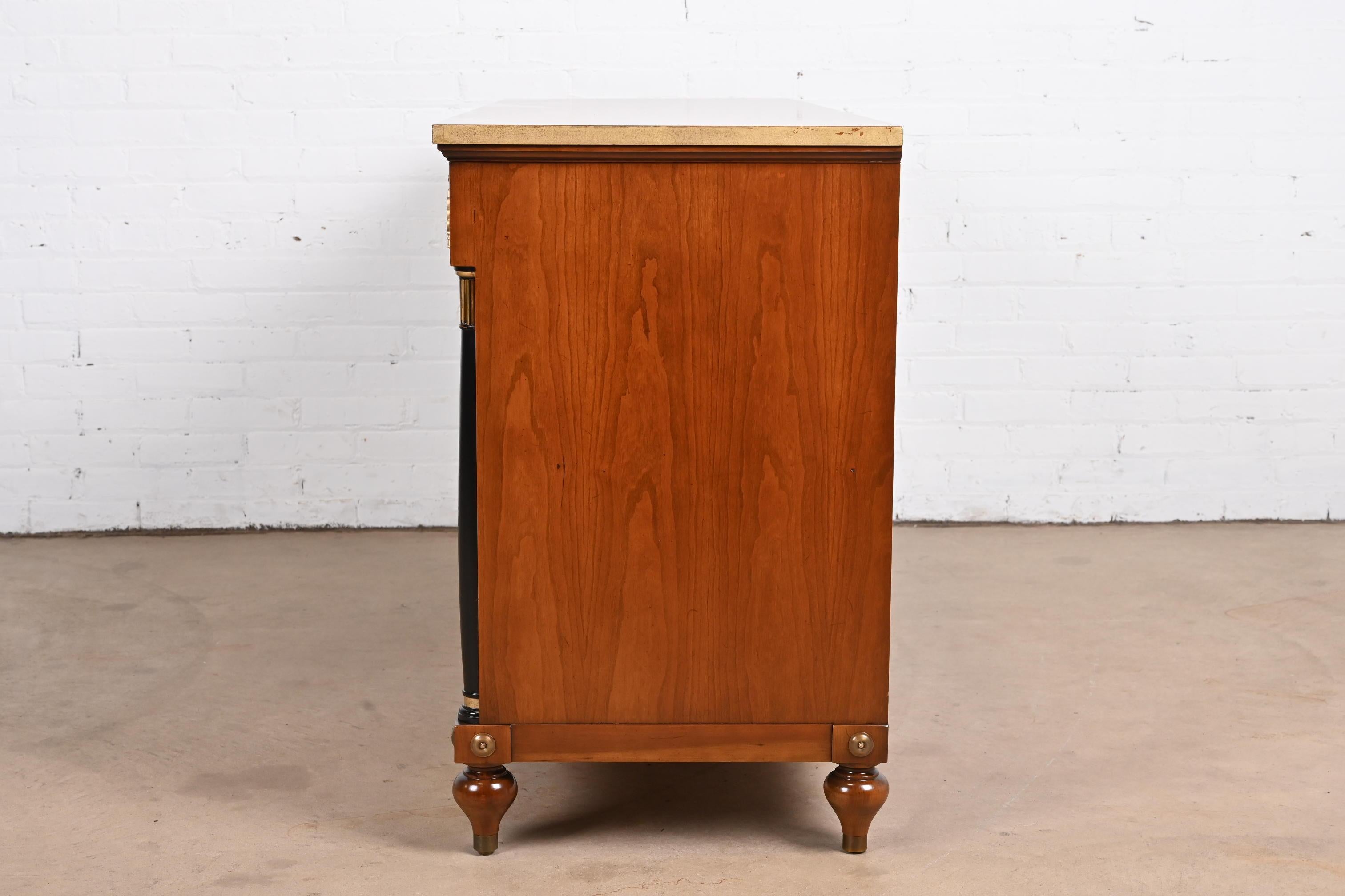 Baker Furniture French Regency Louis XVI Cherry Wood Sideboard or Bar Cabinet 11