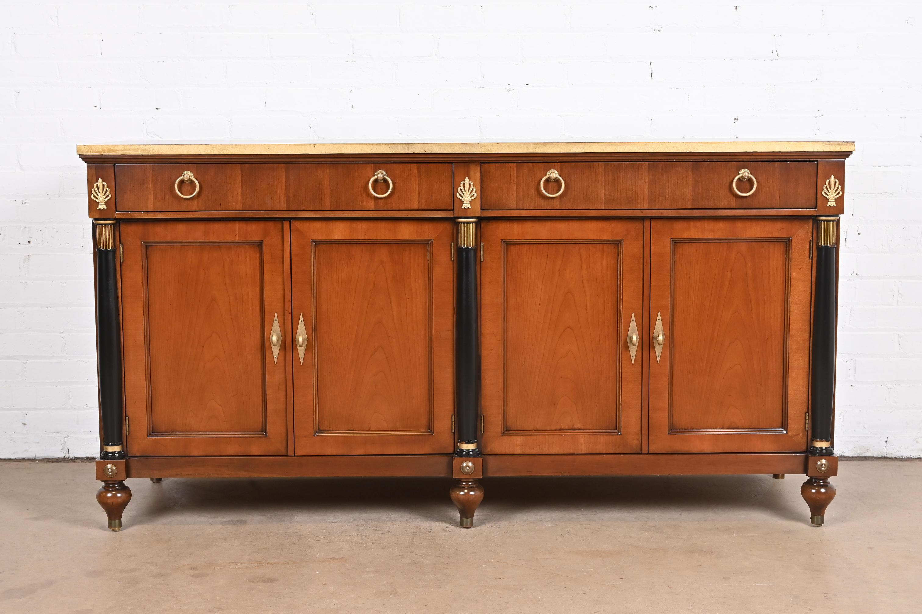 American Baker Furniture French Regency Louis XVI Cherry Wood Sideboard or Bar Cabinet