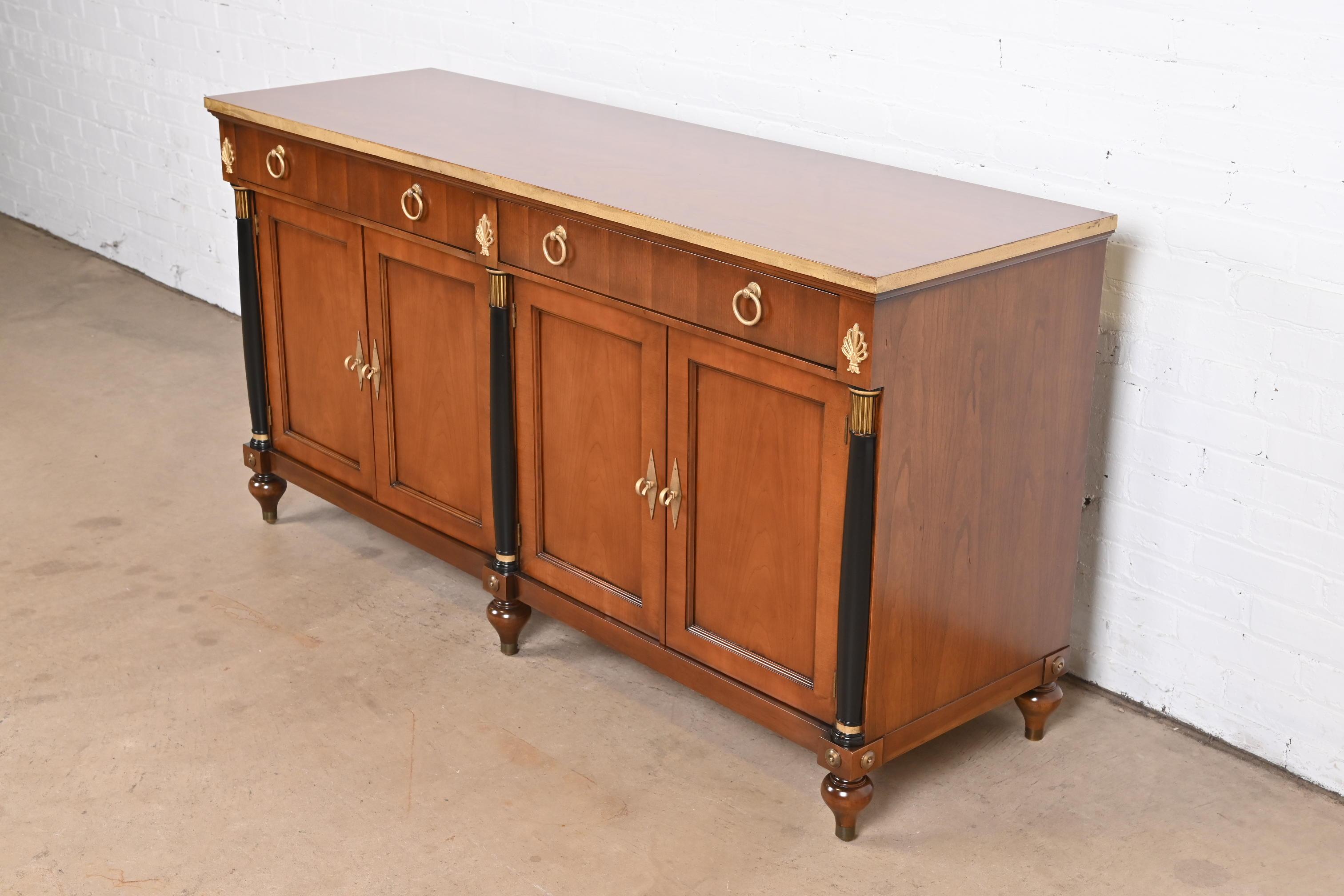 20th Century Baker Furniture French Regency Louis XVI Cherry Wood Sideboard or Bar Cabinet