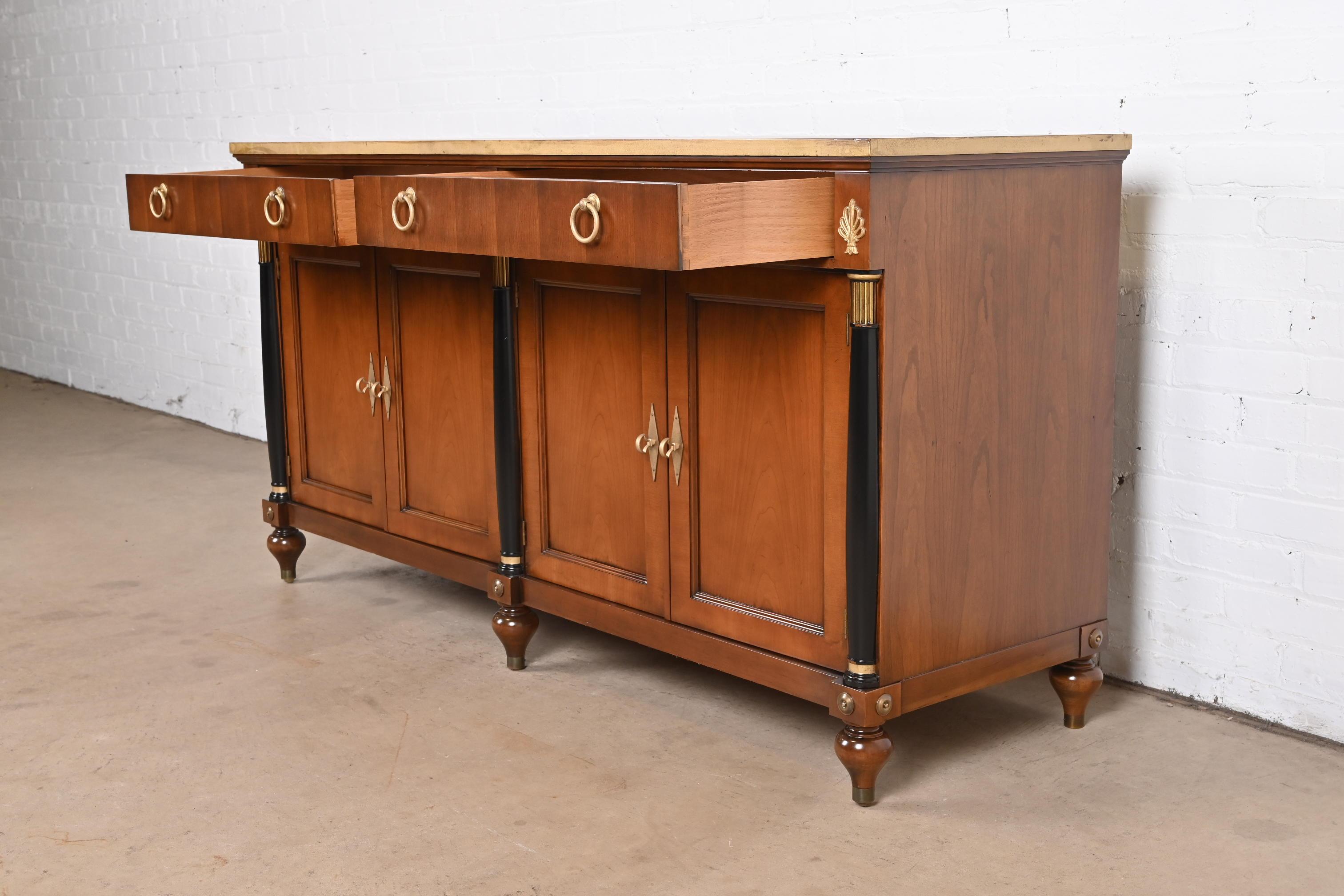 Baker Furniture French Regency Louis XVI Cherry Wood Sideboard or Bar Cabinet 2