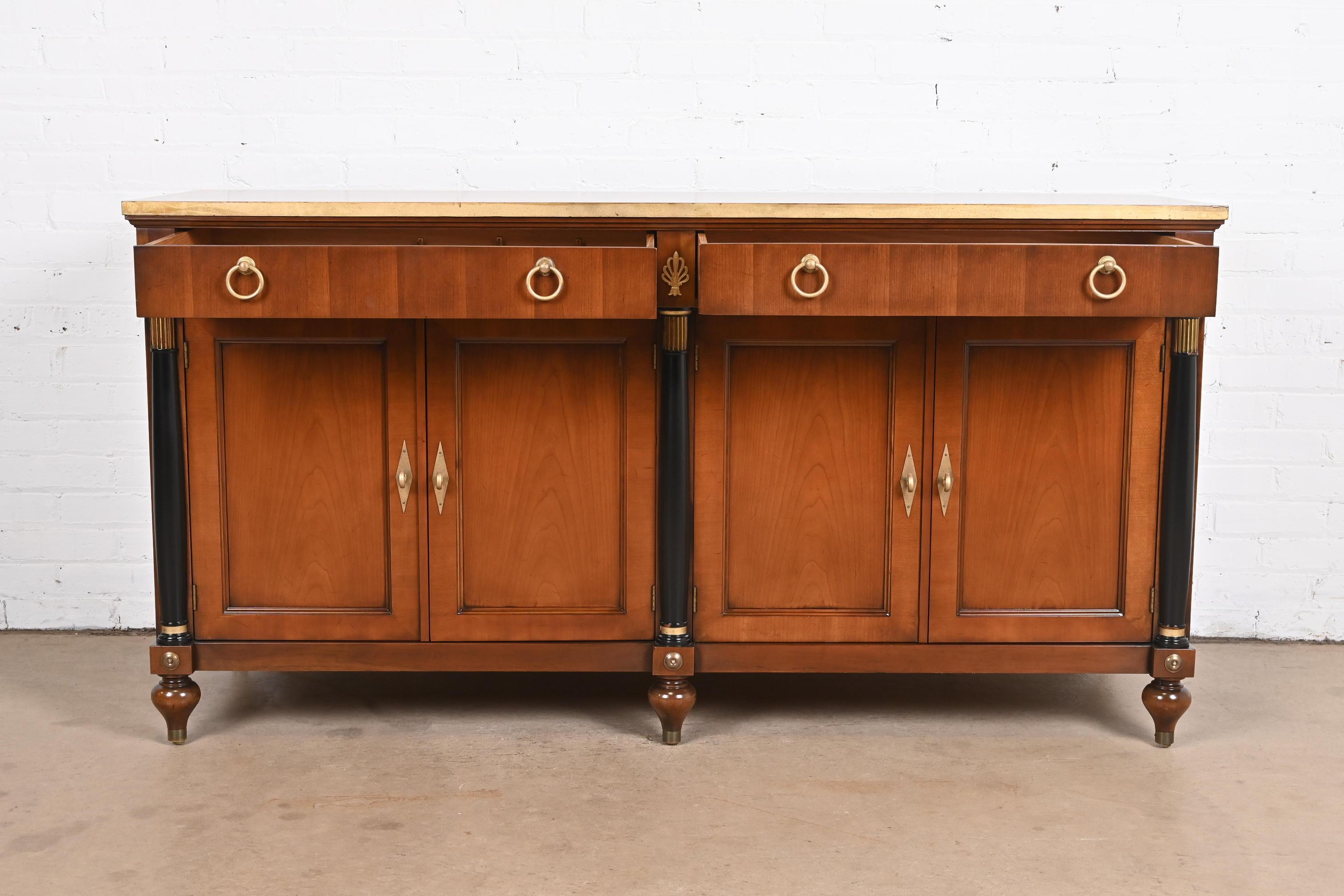 Baker Furniture French Regency Louis XVI Cherry Wood Sideboard or Bar Cabinet 3