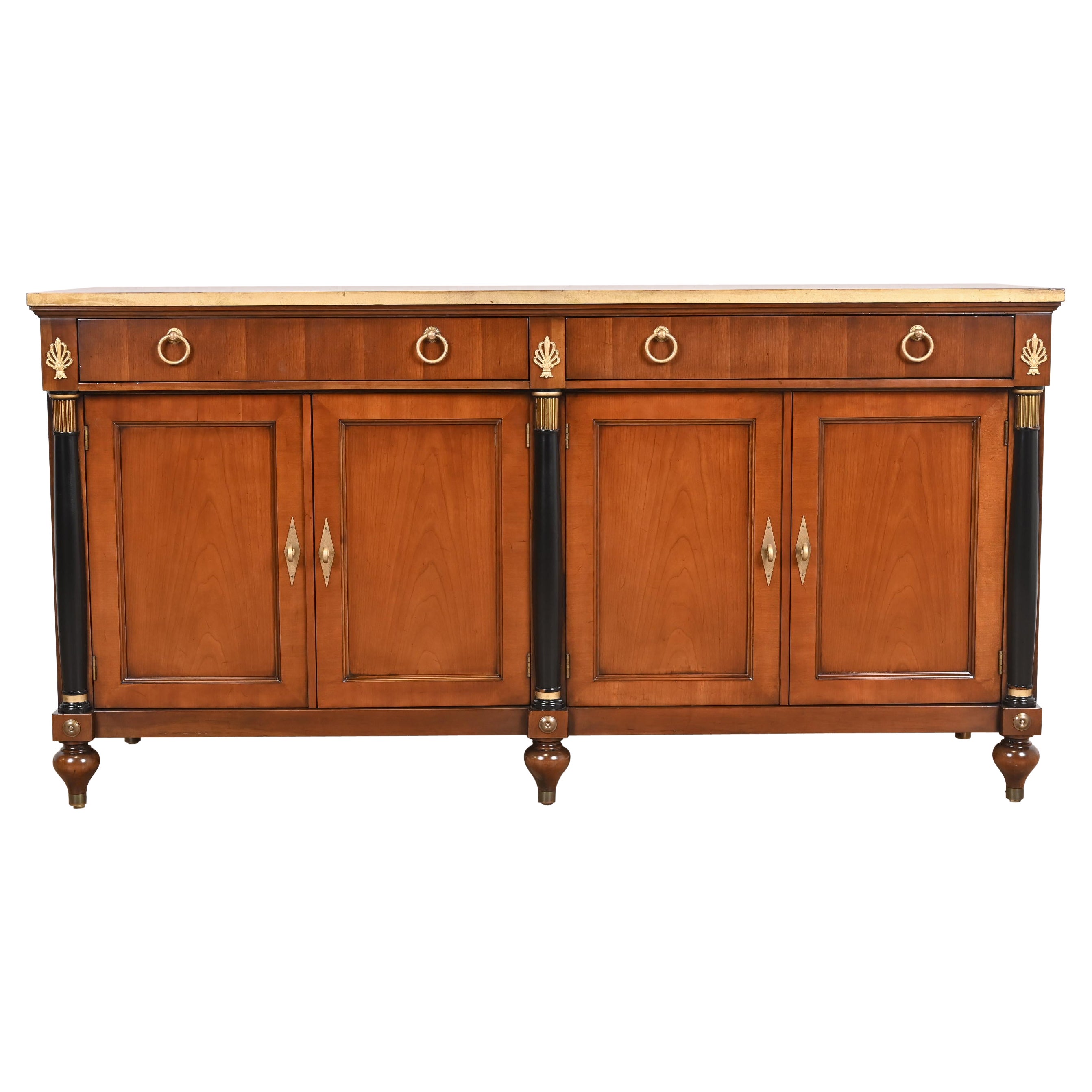Baker Furniture French Regency Louis XVI Cherry Wood Sideboard or Bar Cabinet