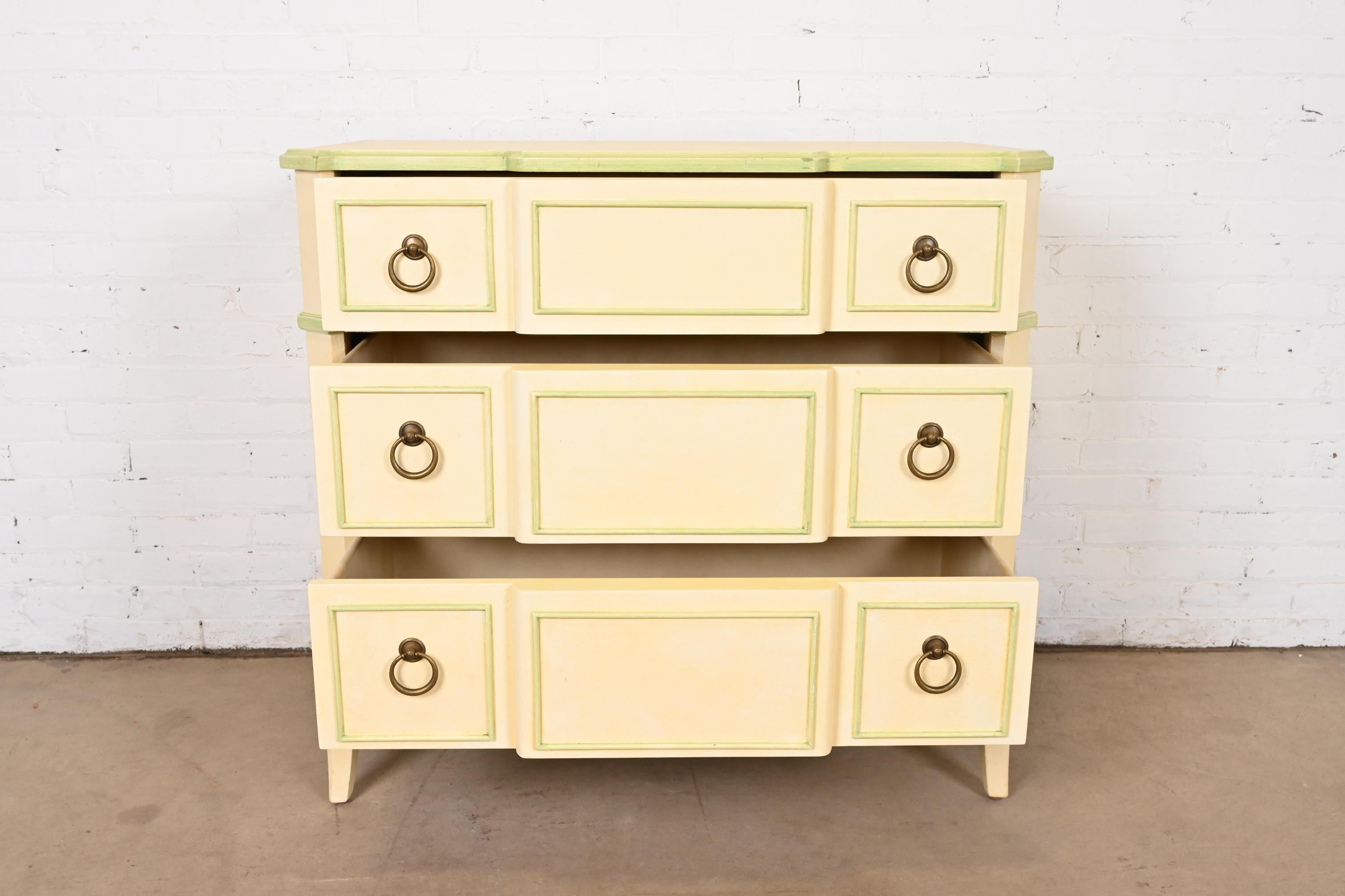 Baker Furniture French Regency Louis XVI Cream Lacquered Dresser or Chest  For Sale 1