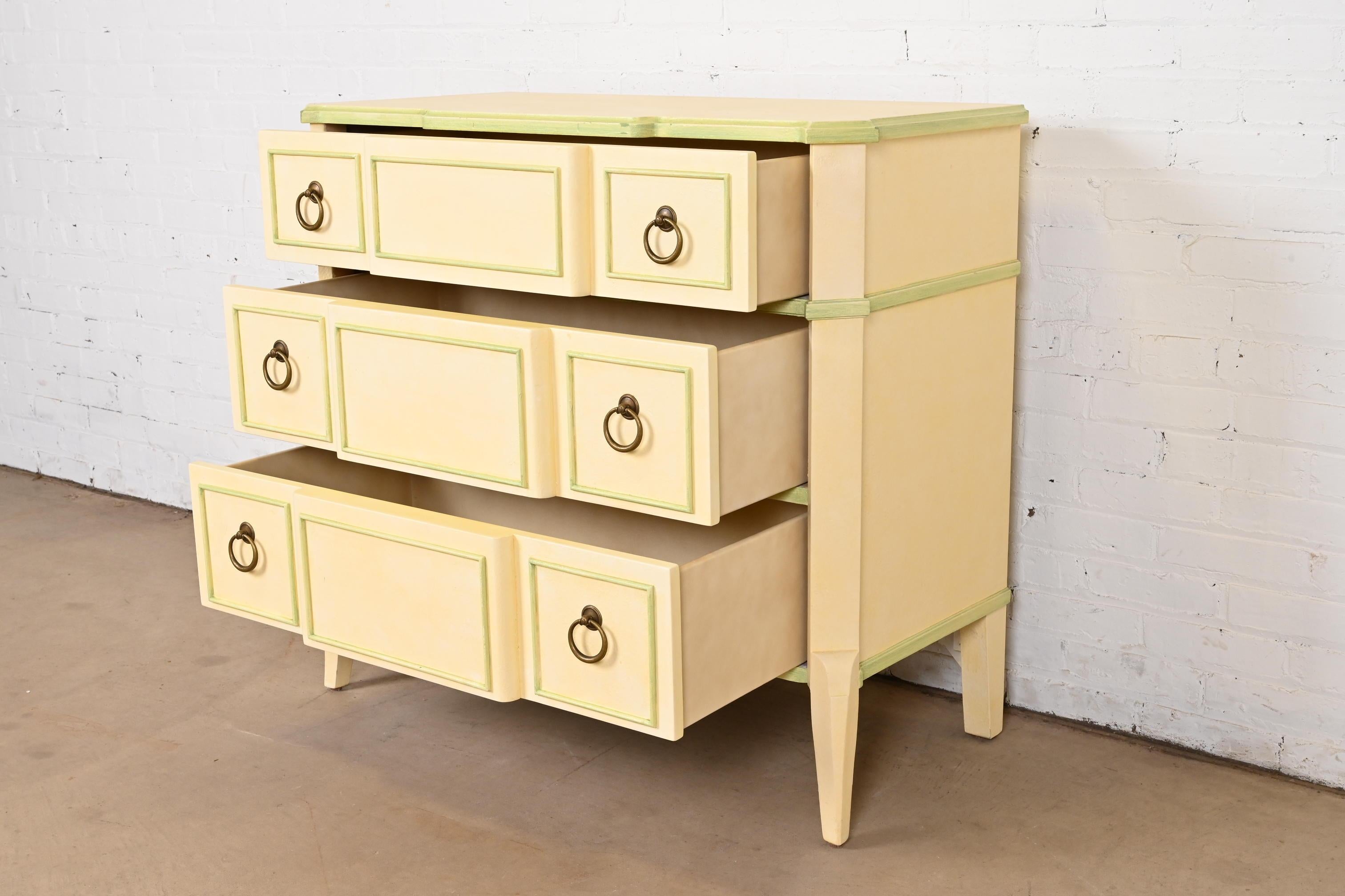 Baker Furniture French Regency Louis XVI Cream Lacquered Dresser or Chest  For Sale 2