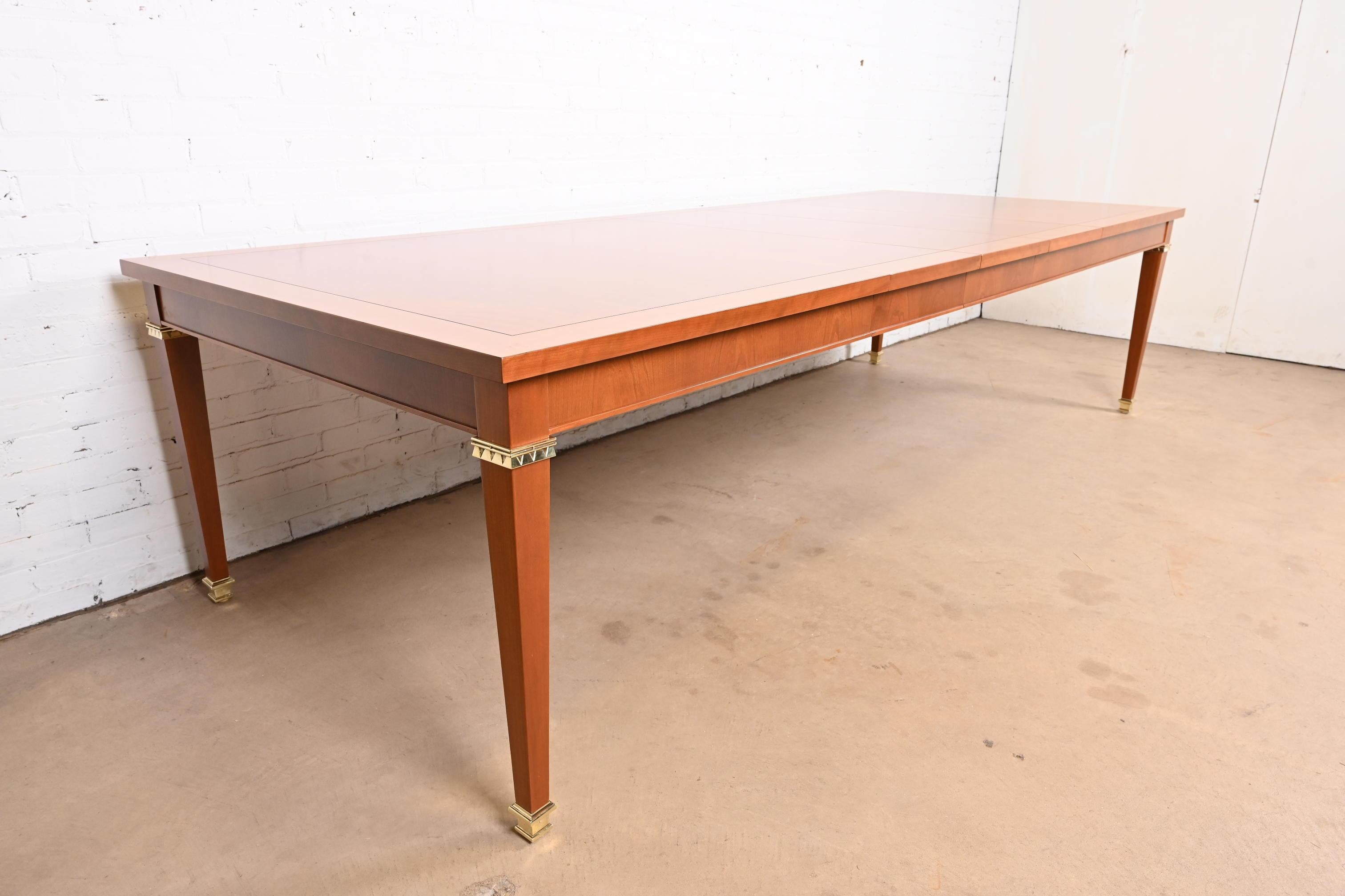 American Baker Furniture French Regency Louis XVI Inlaid Cherry Wood Dining Table For Sale