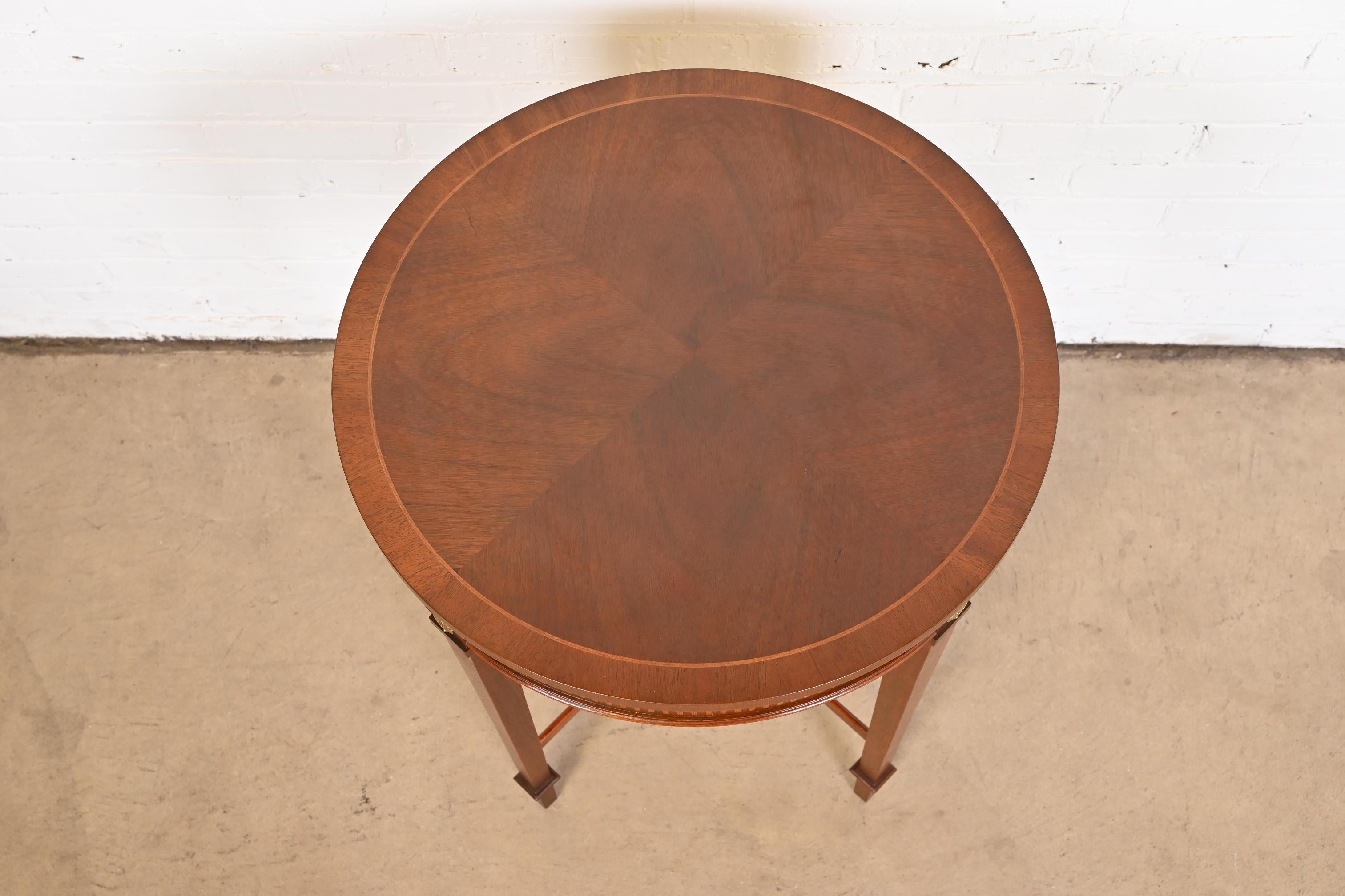 Baker Furniture French Regency Louis XVI Mahogany and Satinwood Tea Table 1
